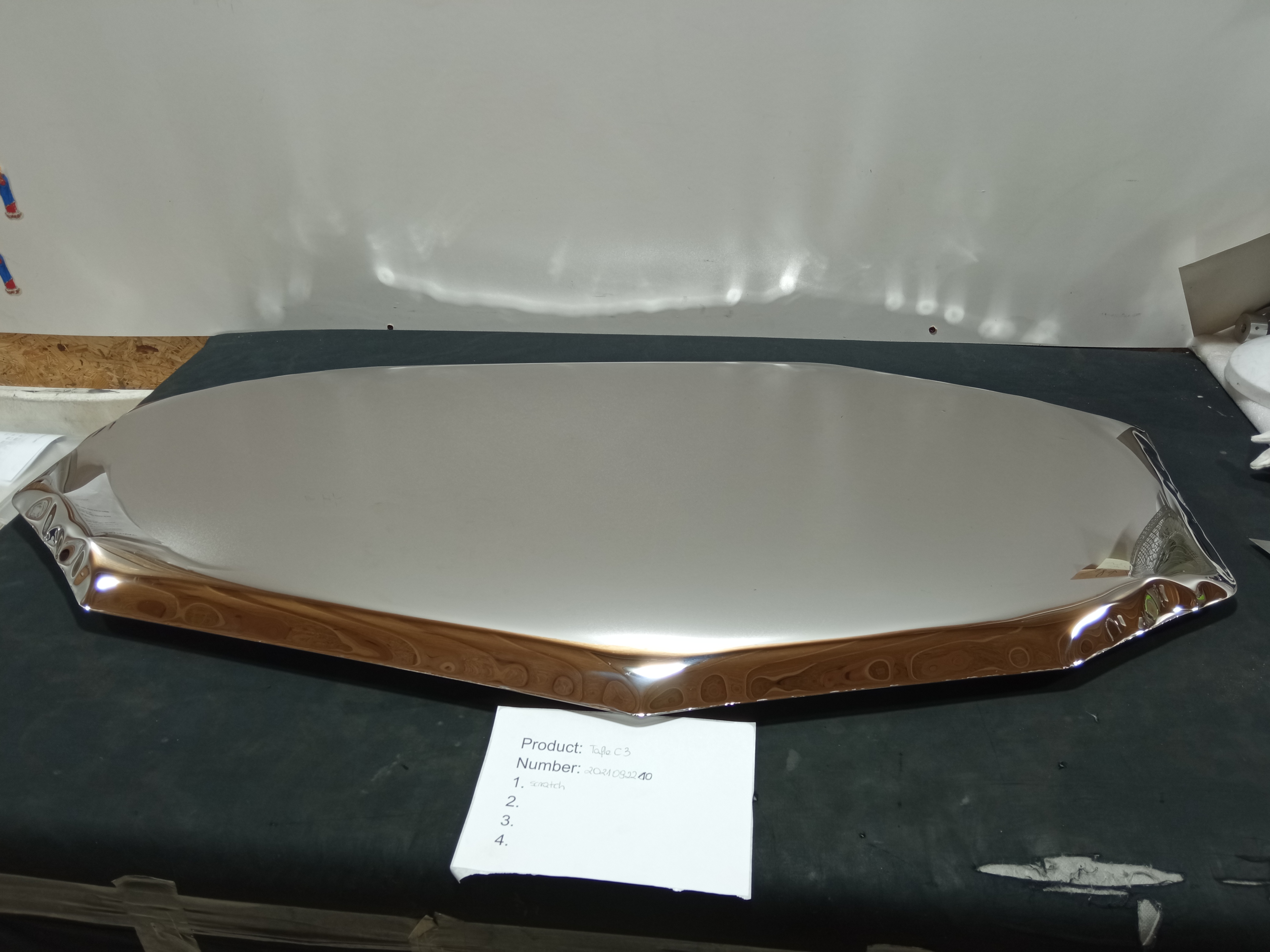 Table mirror C3 Stainless steel Inox Polished Silver