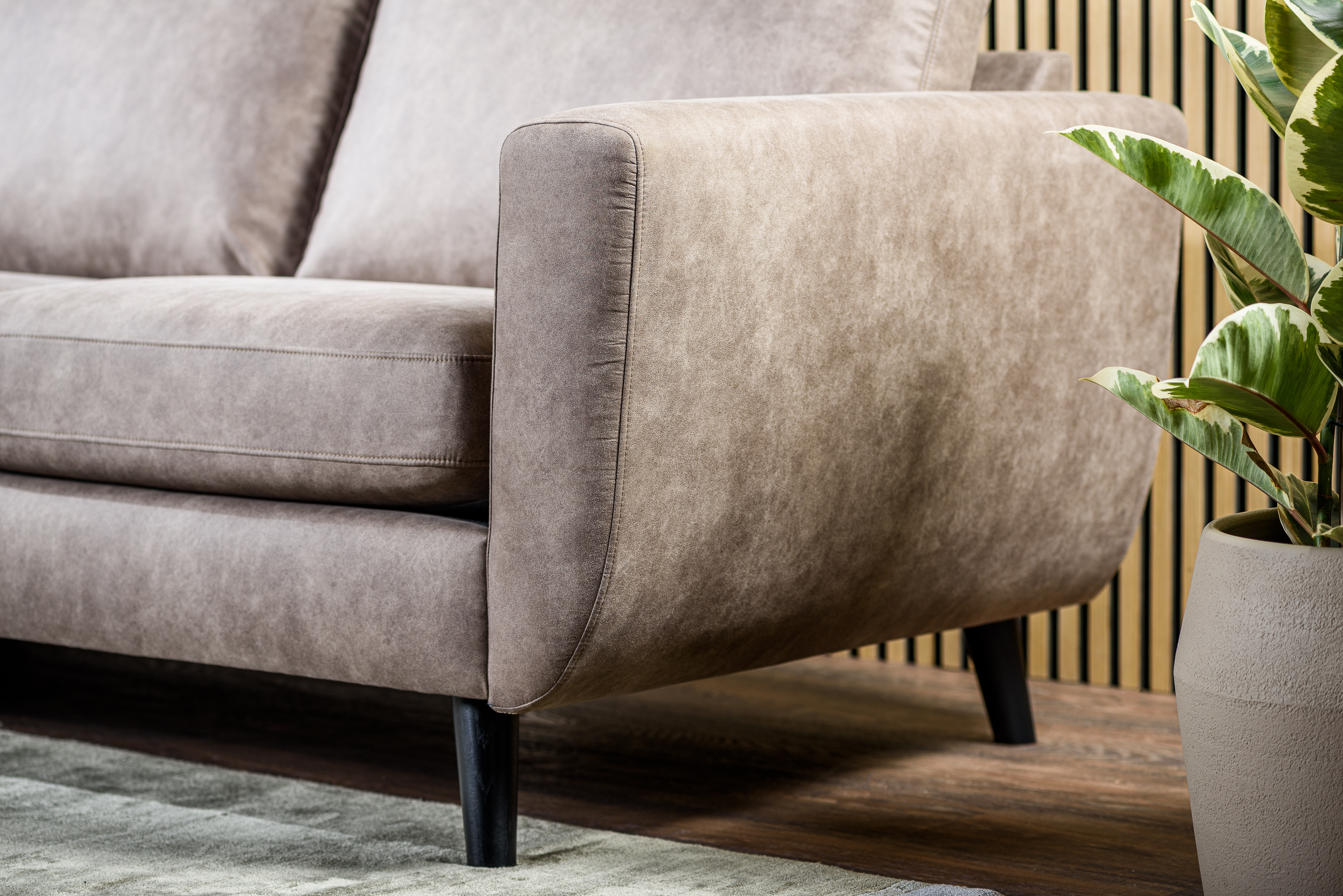 Sofa 3-Sitzer Chaiselongue Links Rechts Braun