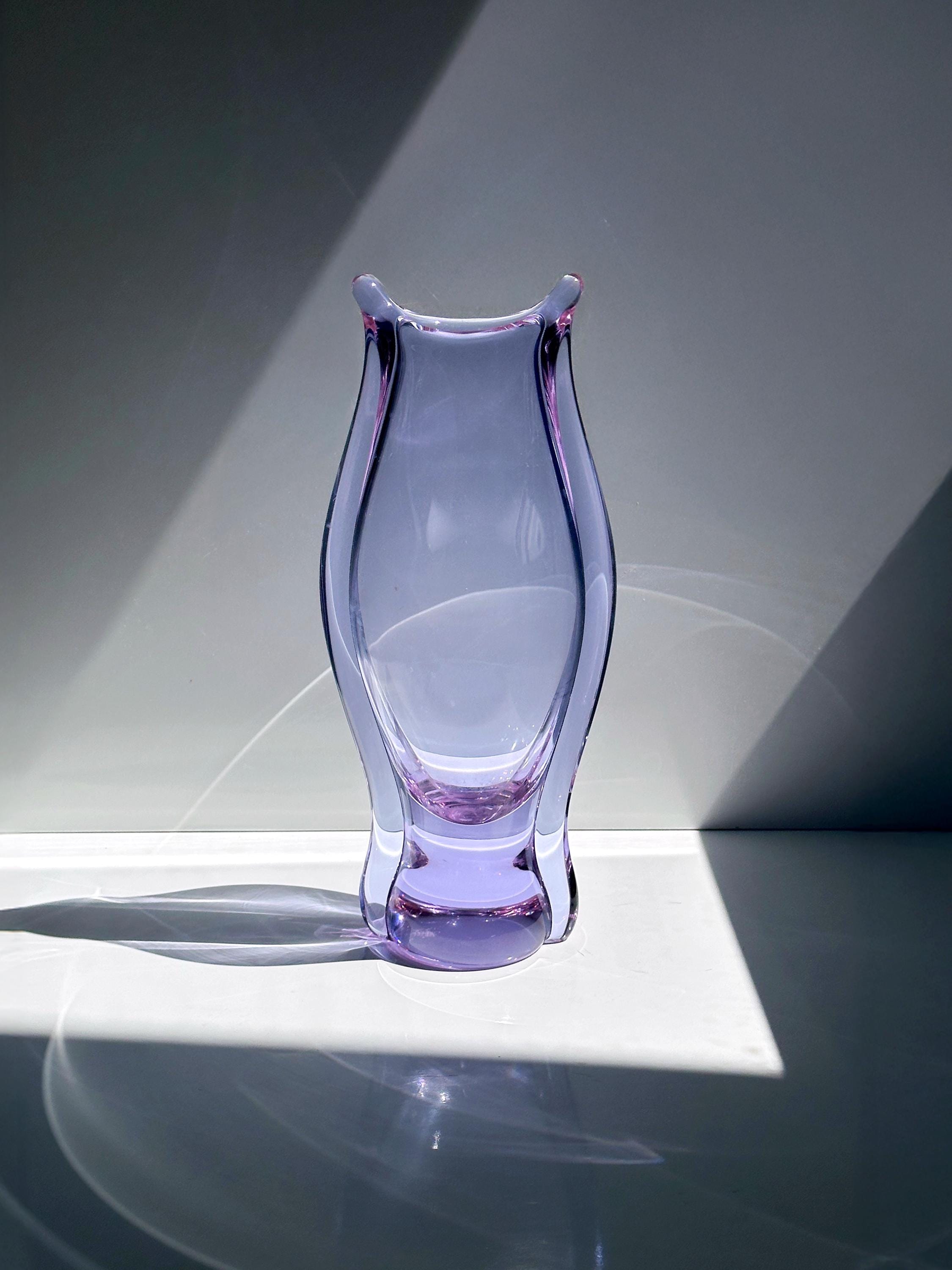 Vintage Vase Glas Hellblau