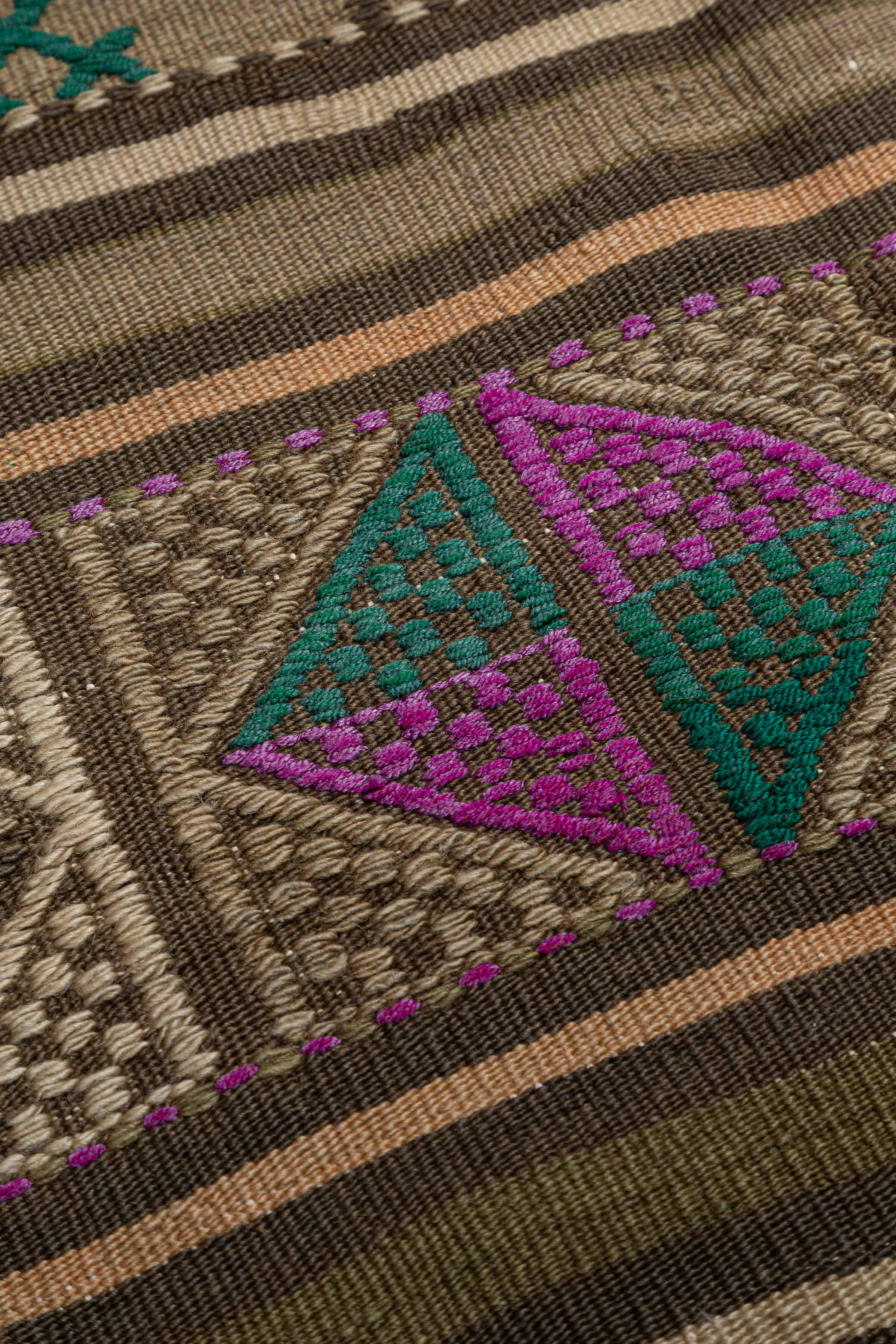 Vintage Kilim Teppich Wolle Mehrfarbig