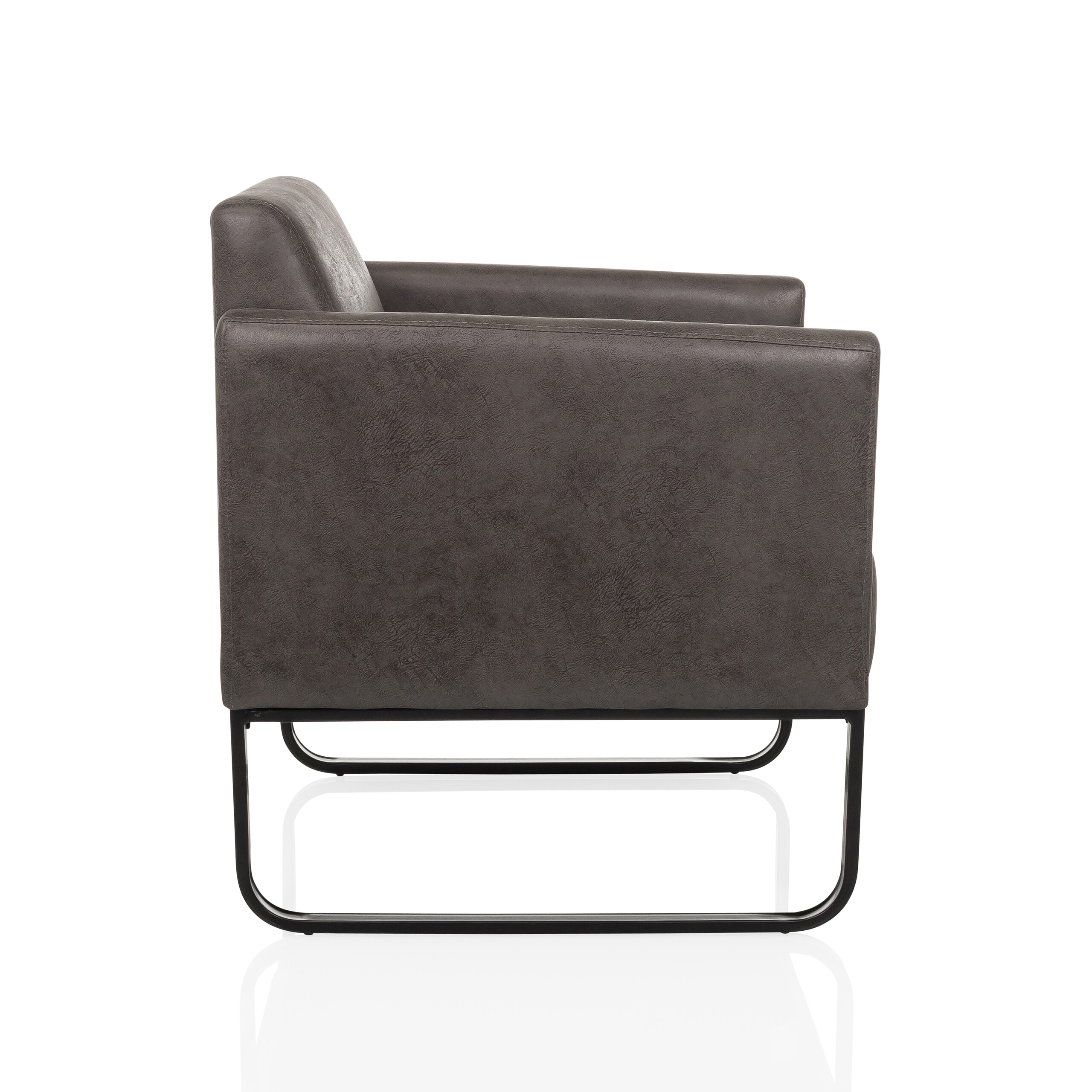 Aruba Retro Lounge Chair Faux Leather Gray