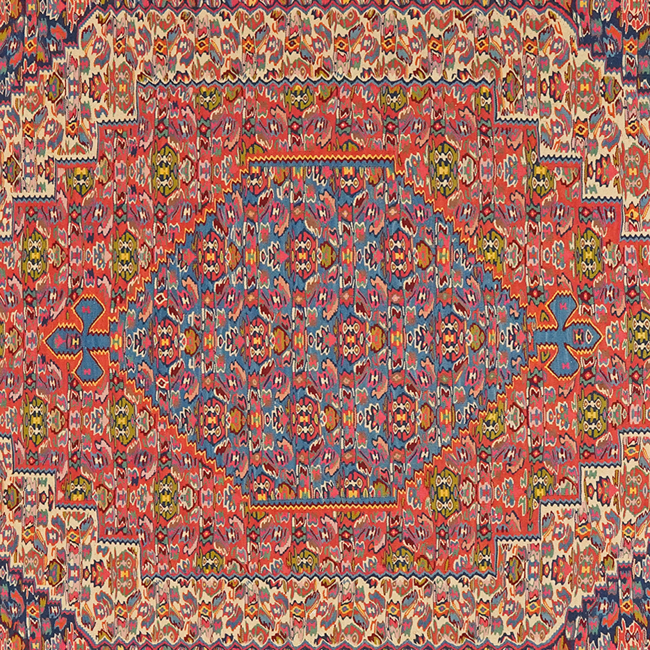 Kilim Senneh Teppich Braun