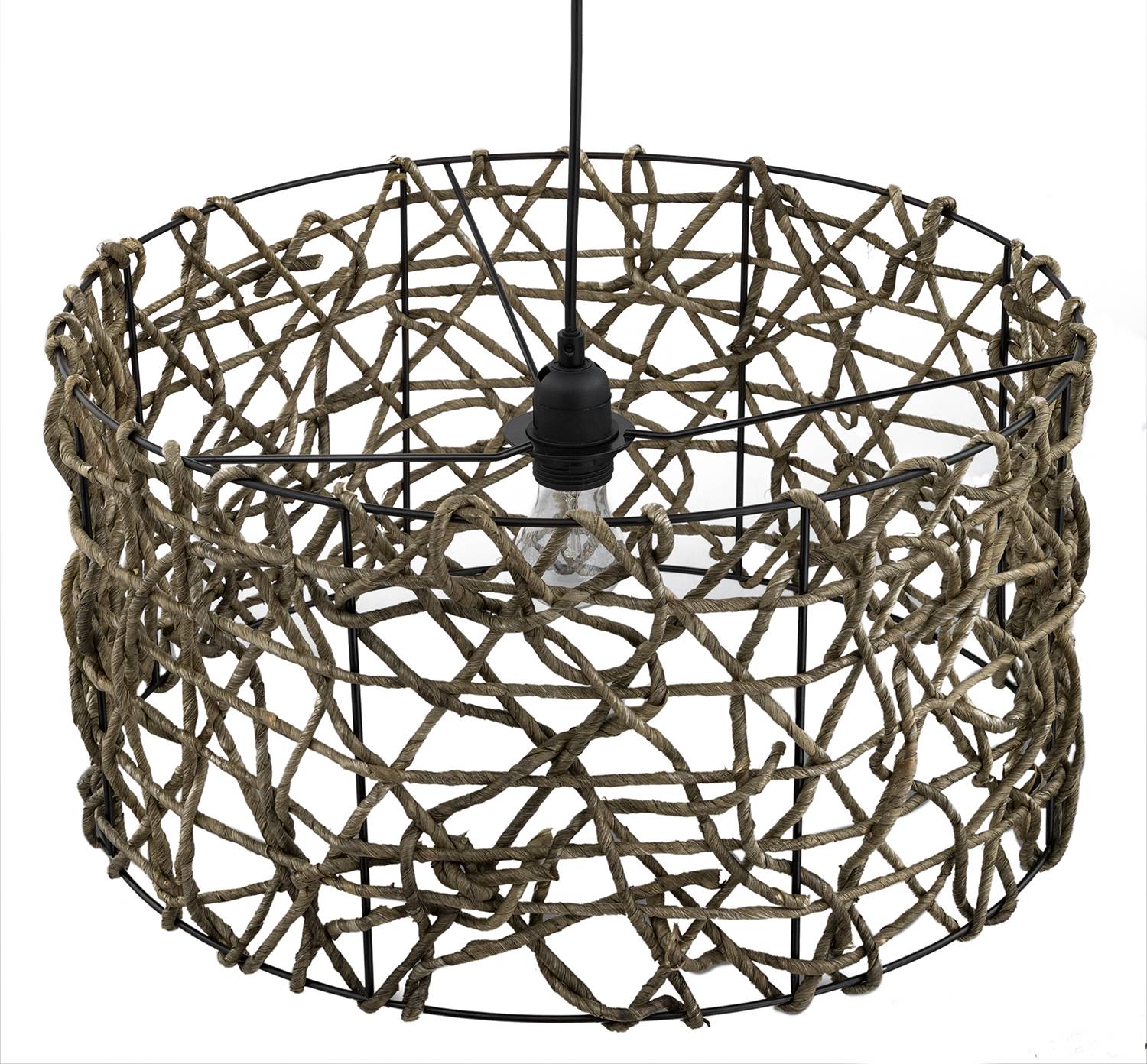 Pendant lamp Angie I linen / iron 1-bulb