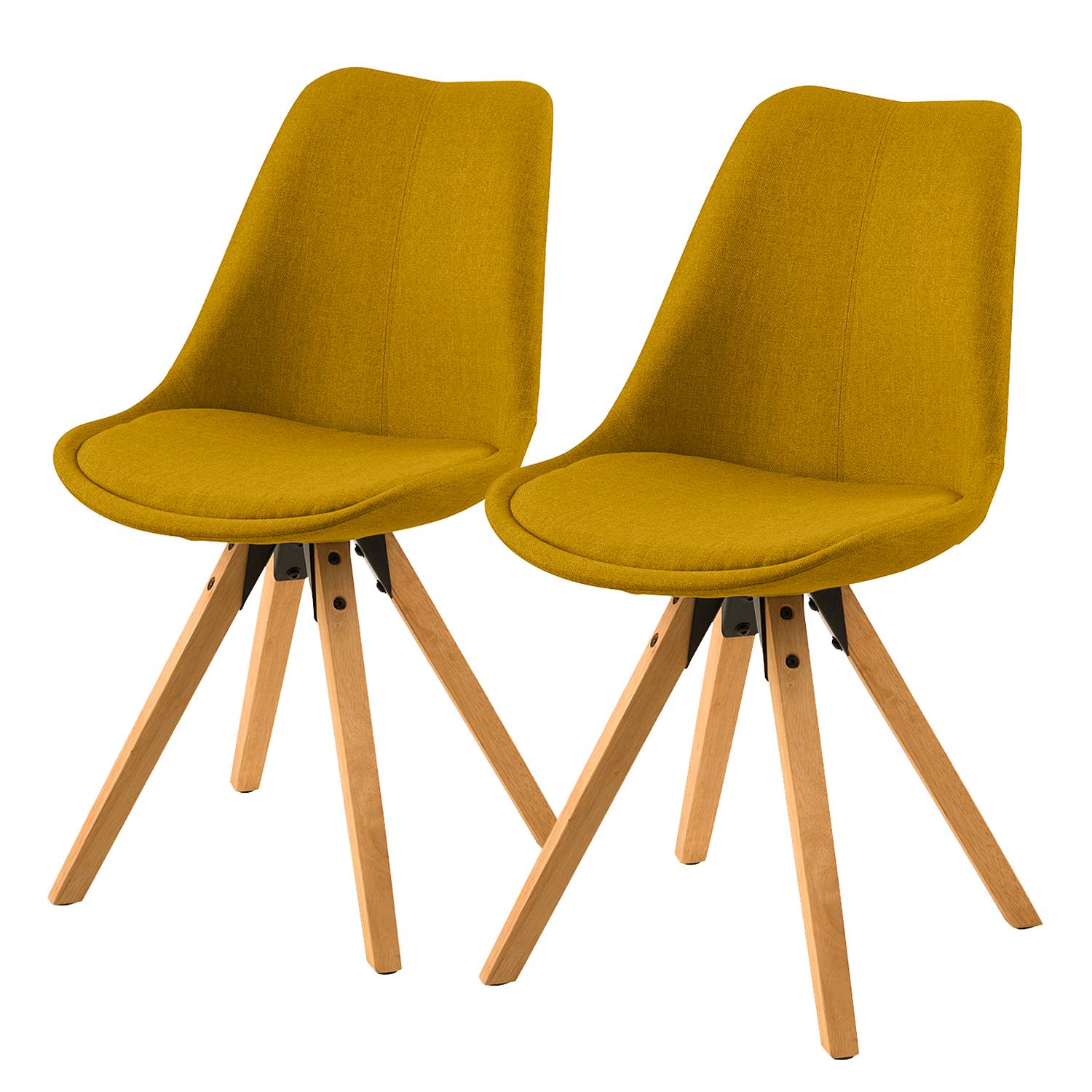 2x Aledas Polsterstuhl Currygelb
