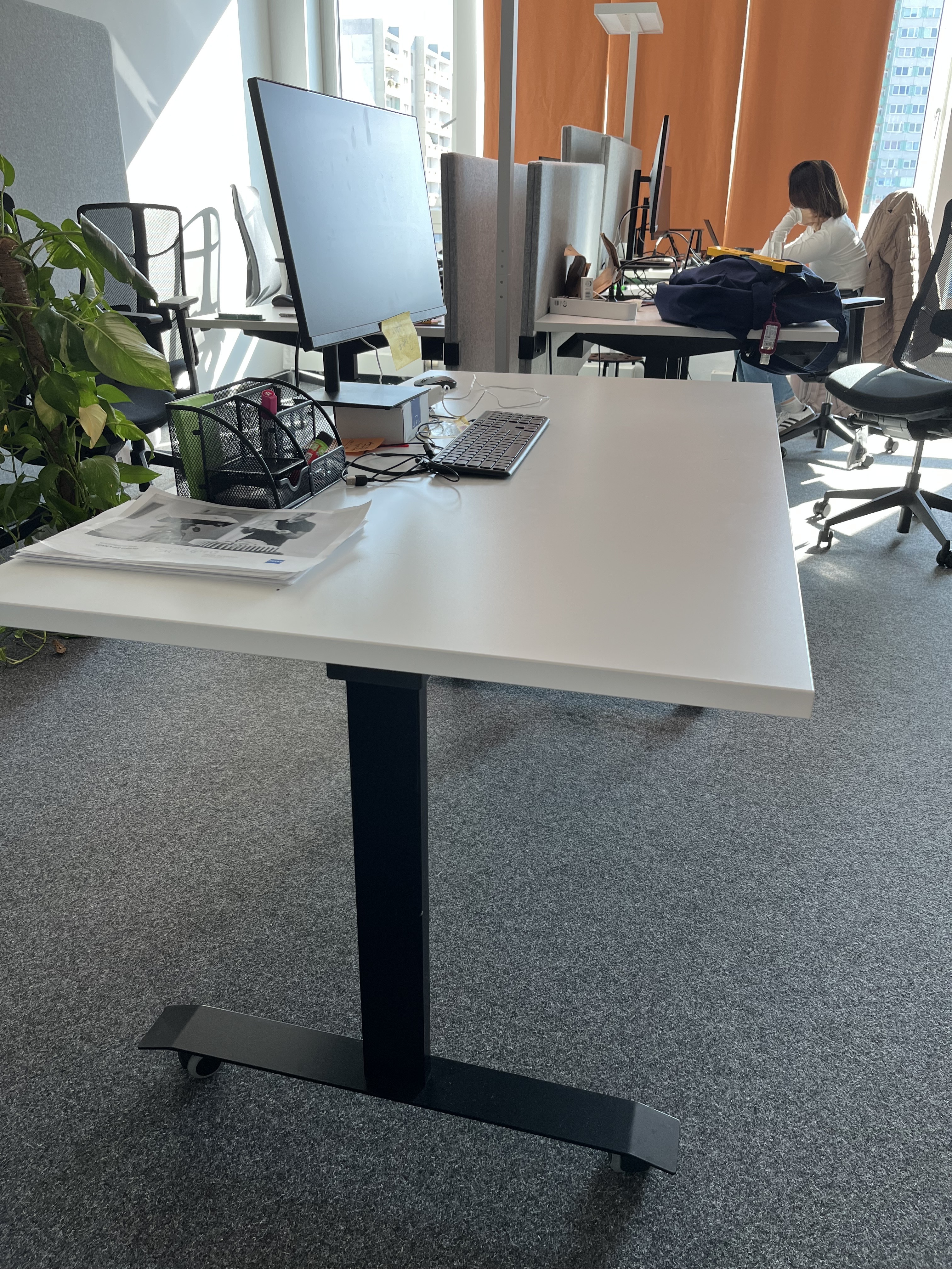 Schreibtisch Holz Metall Weiß