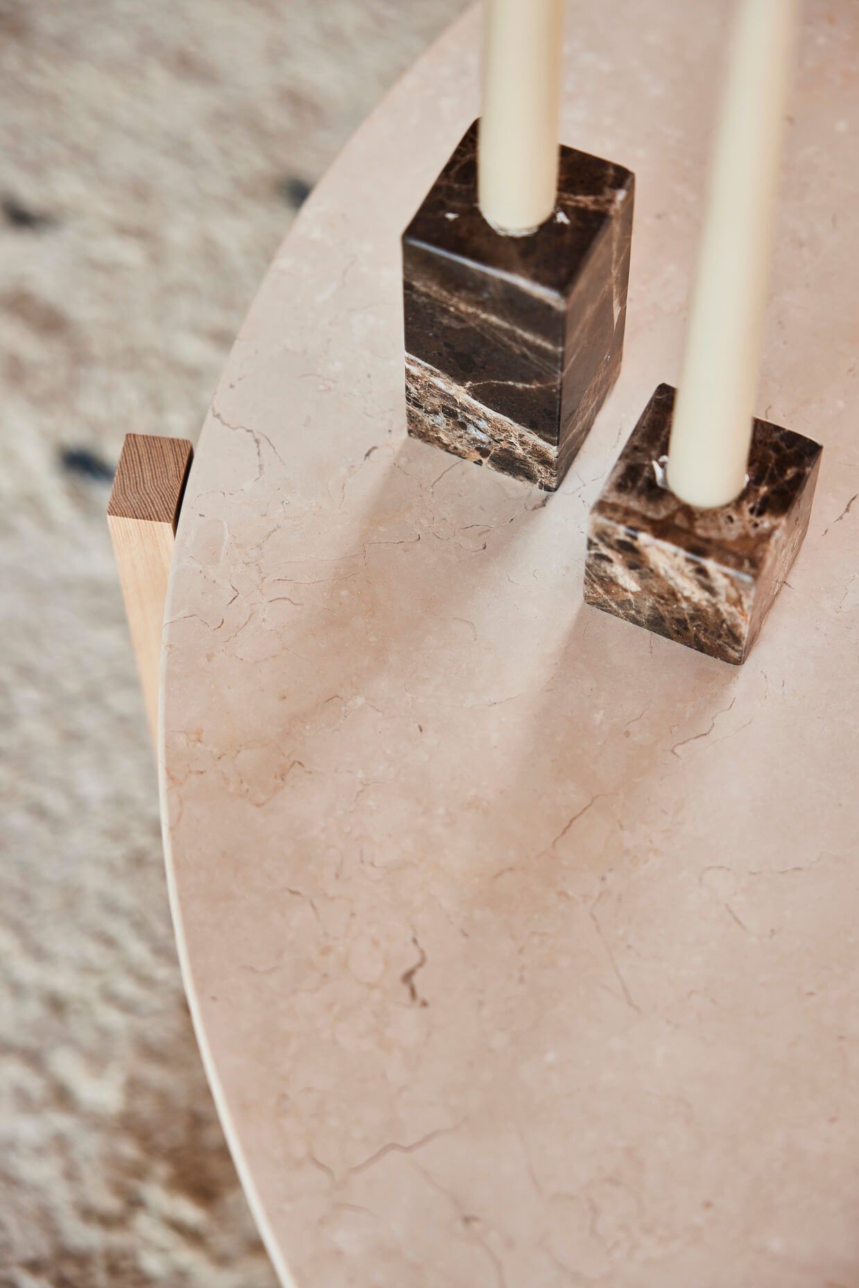 Savi Square Candle Holder Marble