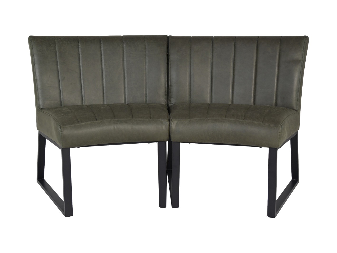 Texas Esszimmerbank Leder Metall