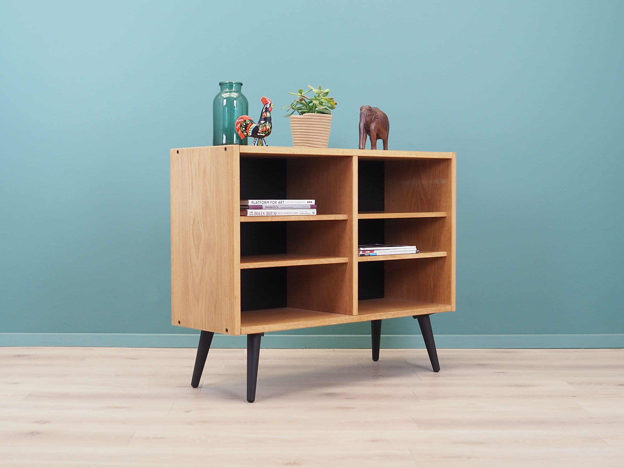 Vintage Bookshelf Ash Wood Brown 1970s