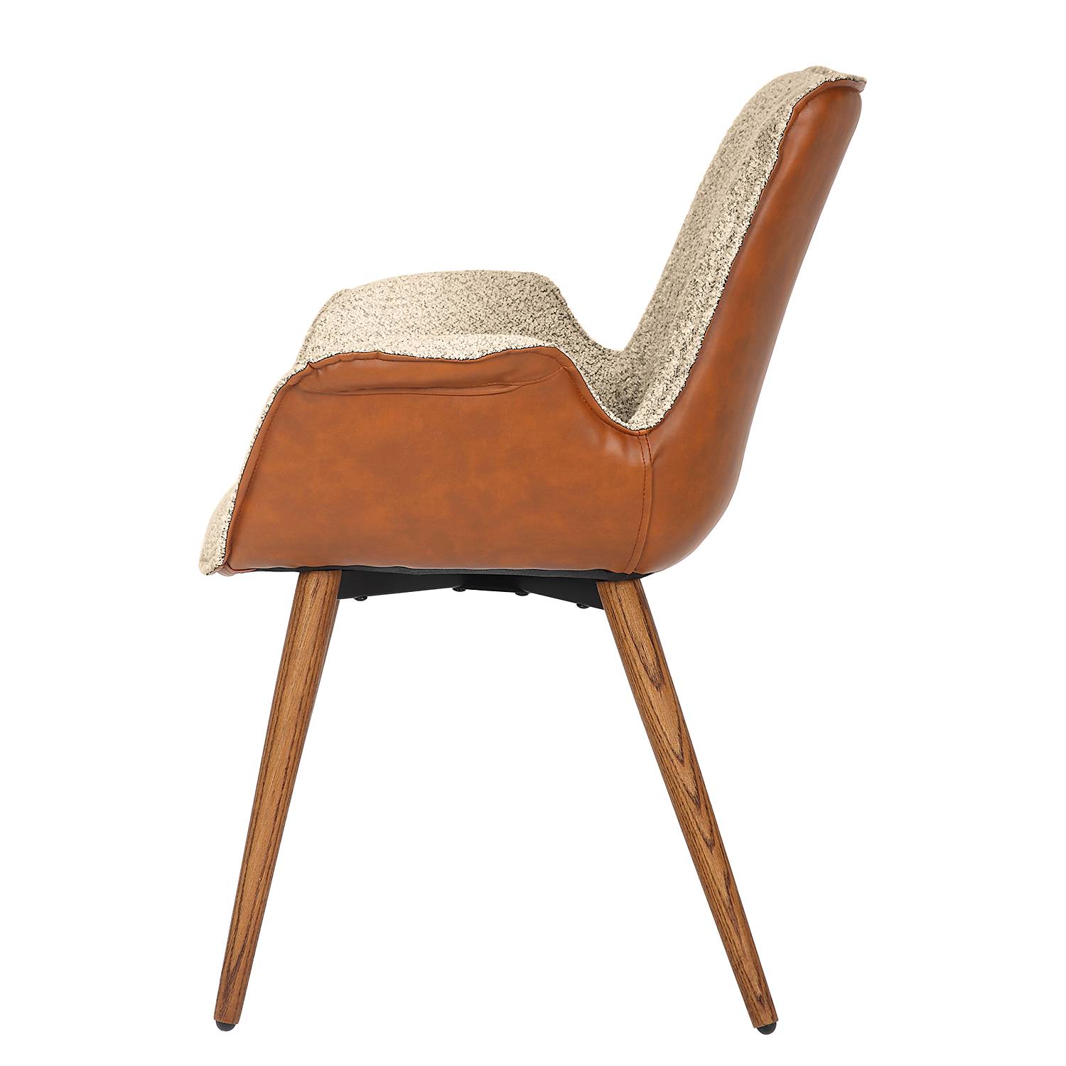 Upholstered Chair Throne White Brown