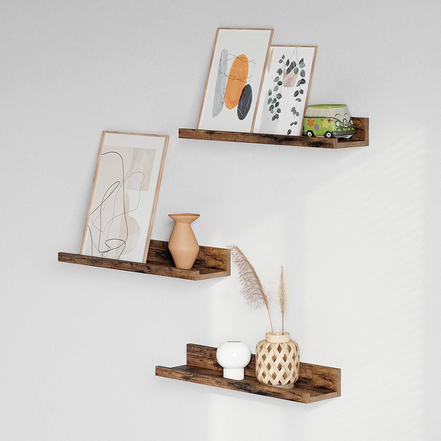 3x Wandboard Cottondale mit Rand Dunkelbraun