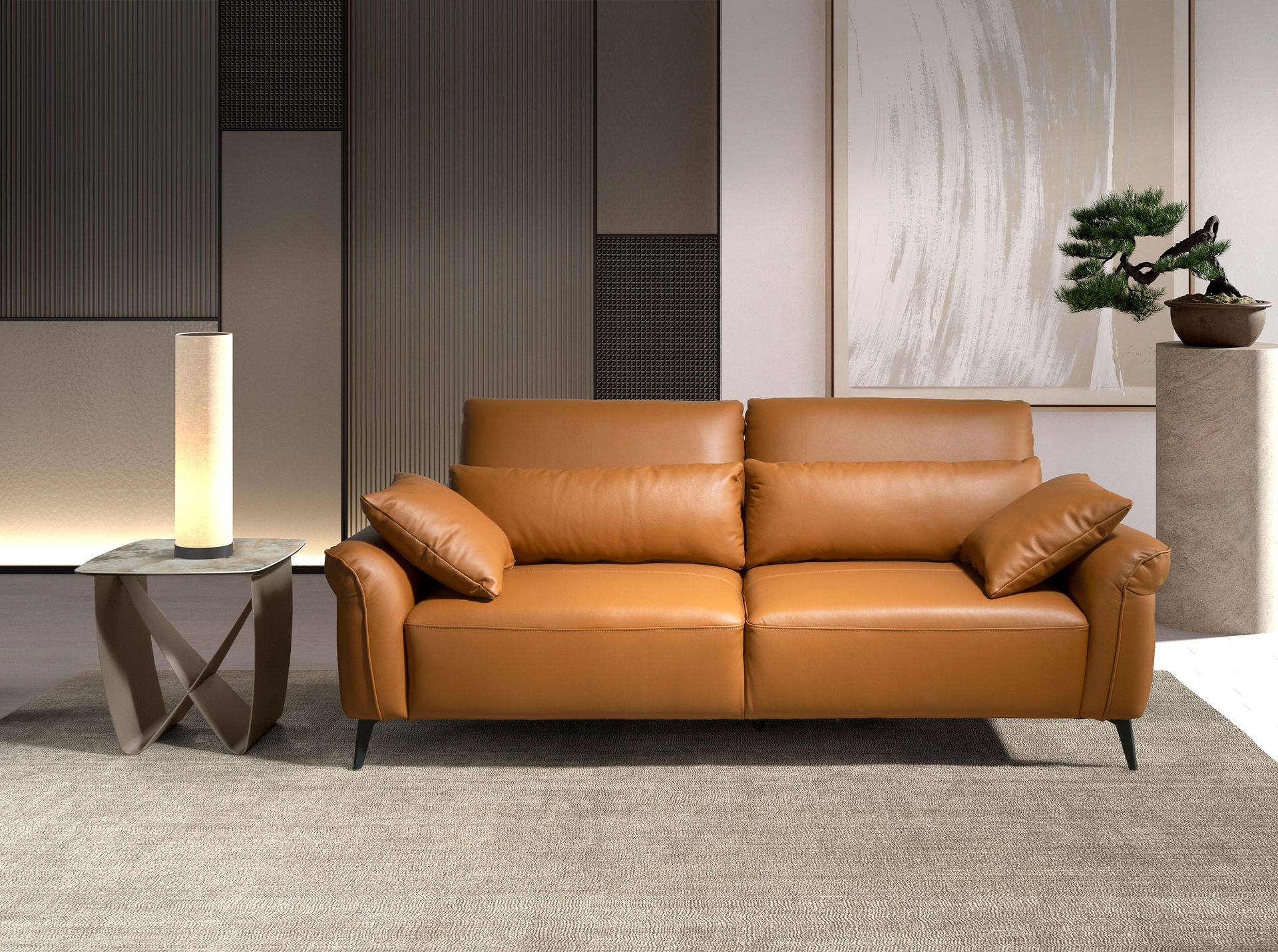 2-Sitzer Sofa braunes Leder 6207