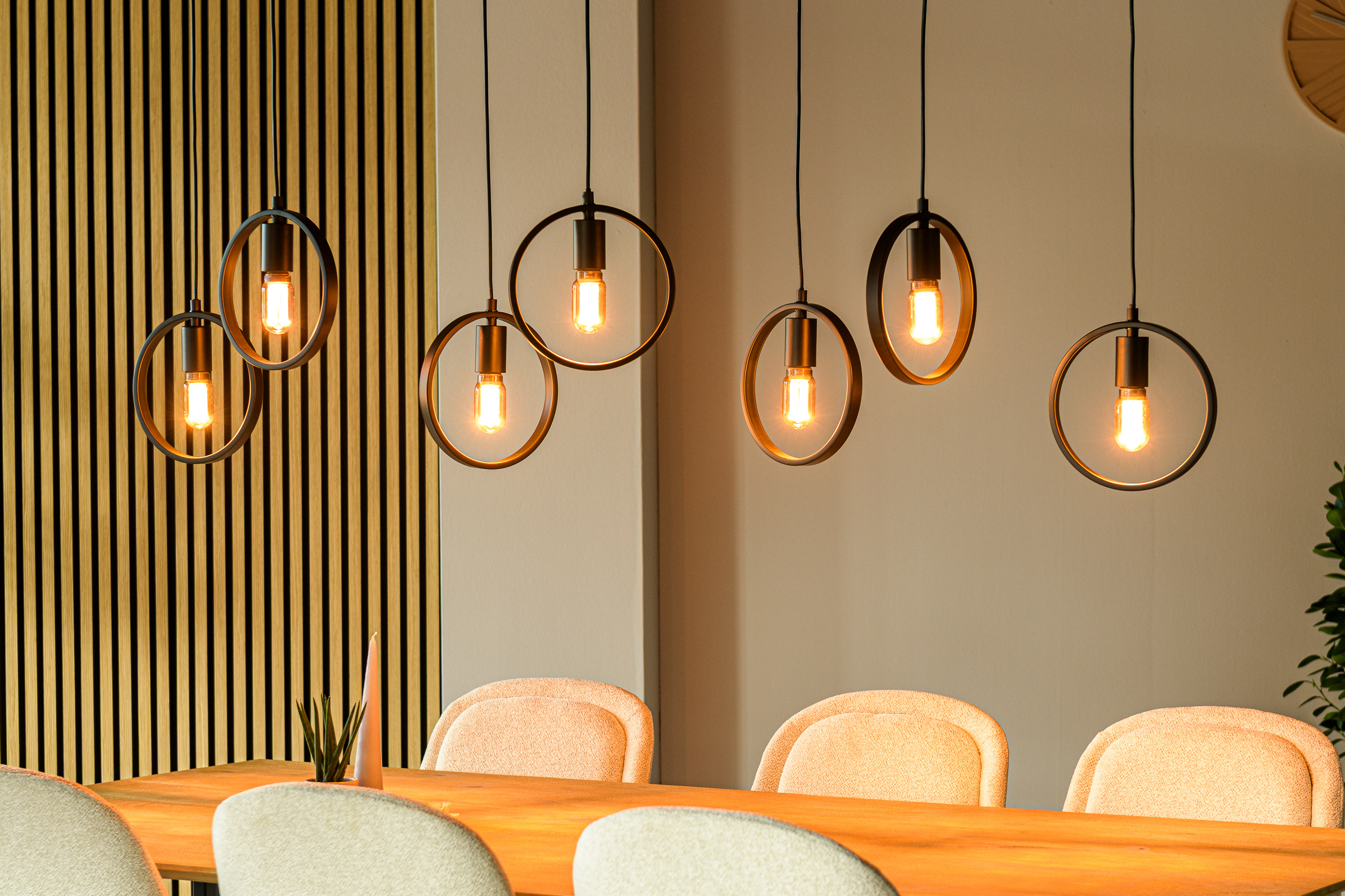 Pendant lamp 7-bulb Metal Black