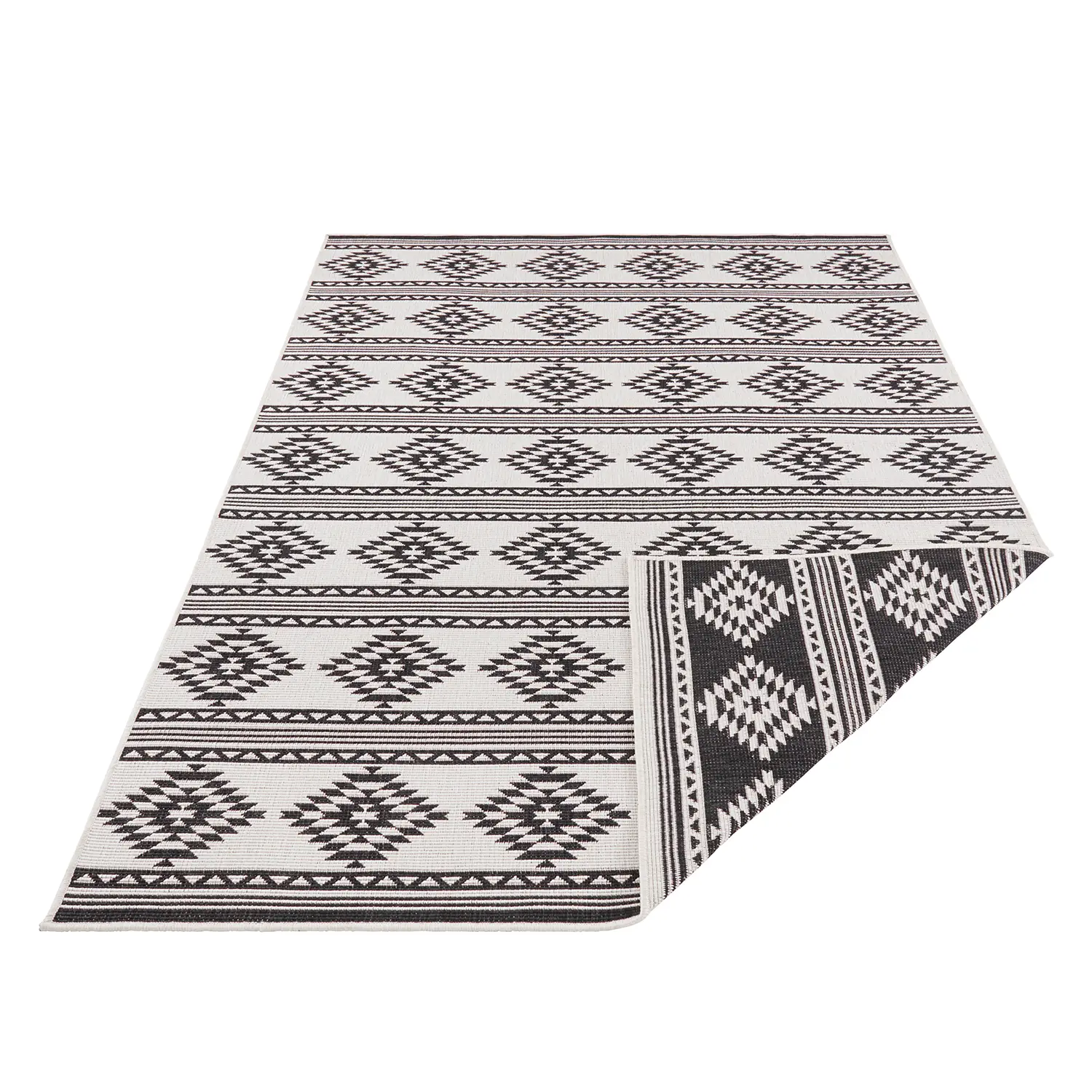 Maple In-/Outdoorteppich Creme Schwarz