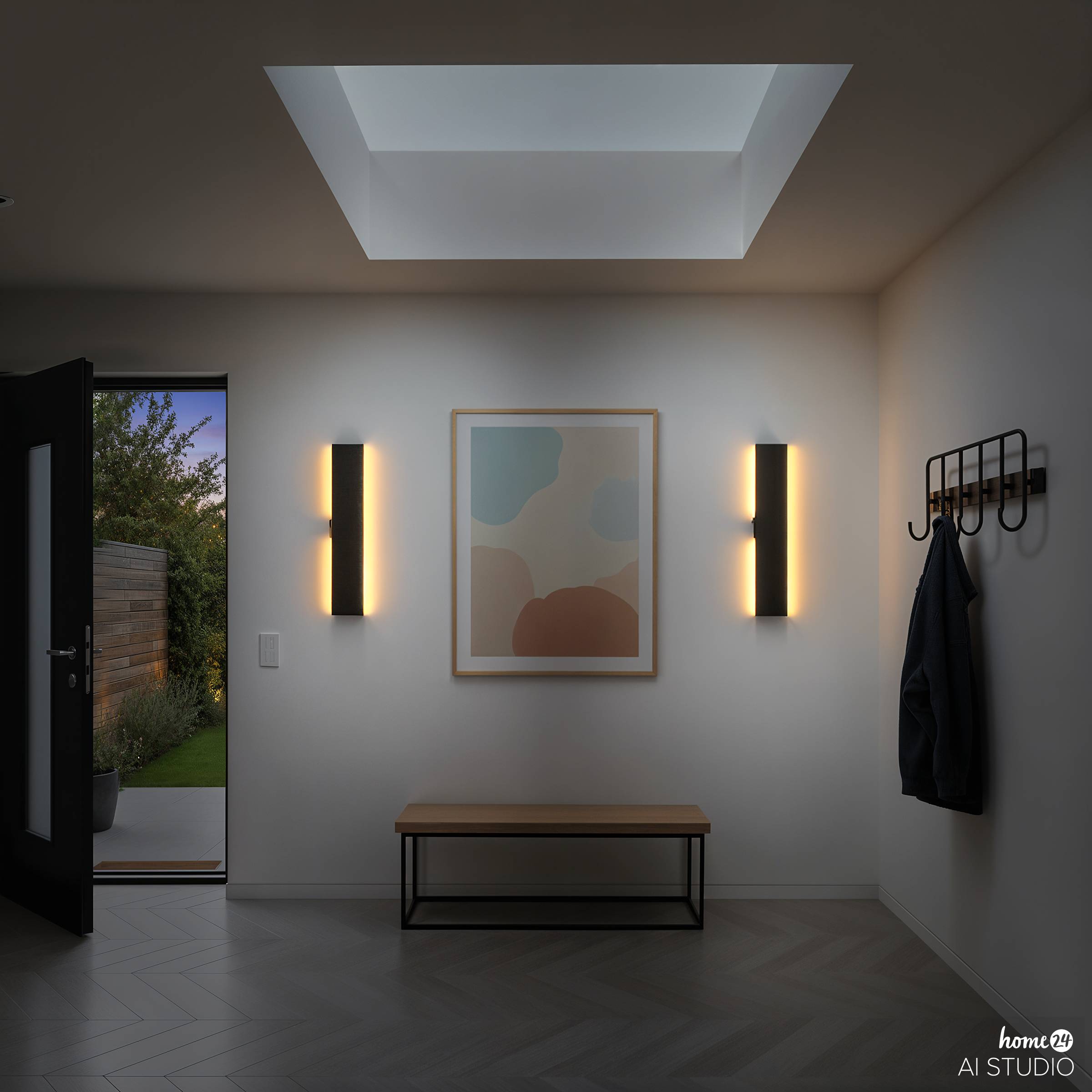 Krim Rechargeable Wall Light Dimmable incl. Remote Control Black