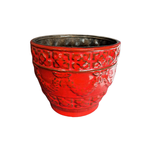 Vintage Blumentopf Keramik Rot