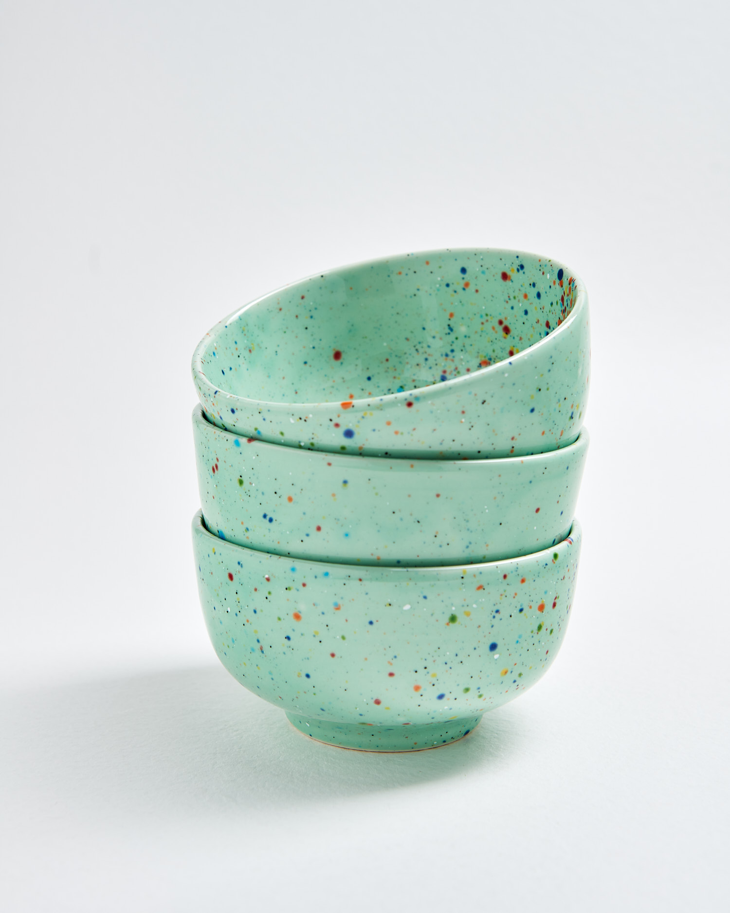 2x Party Mini Schüssel Keramik Grün