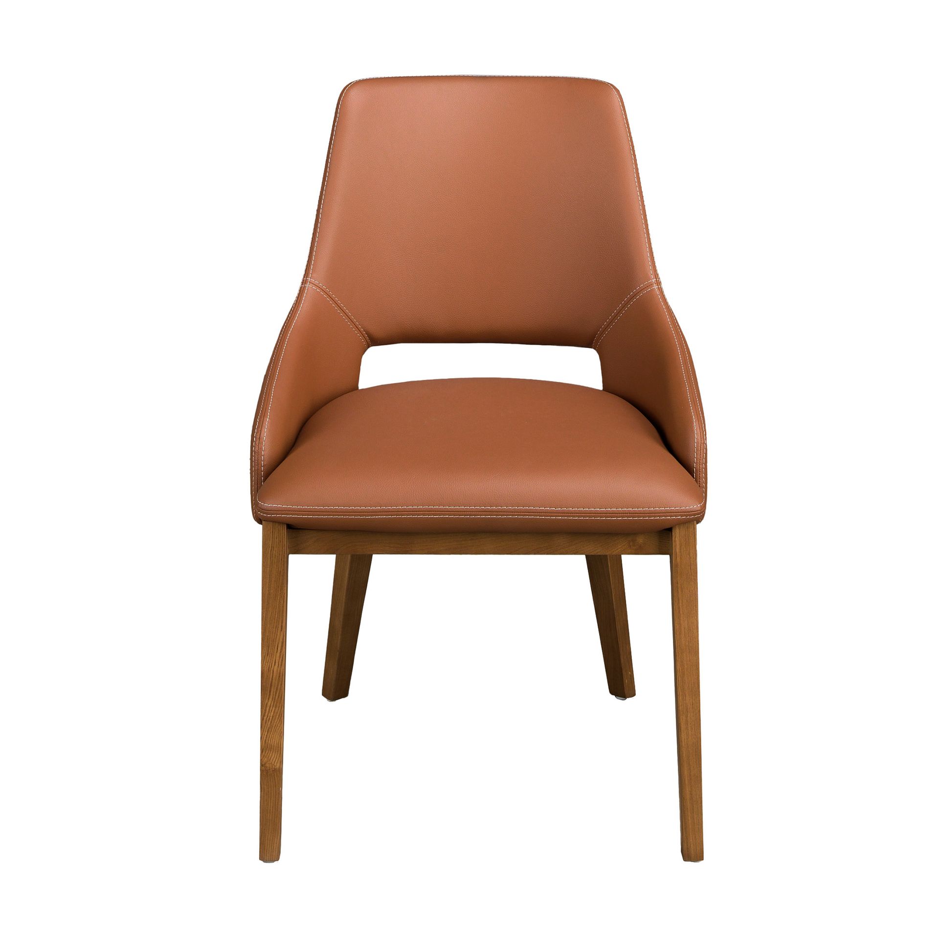 Dining chair faux leather brown