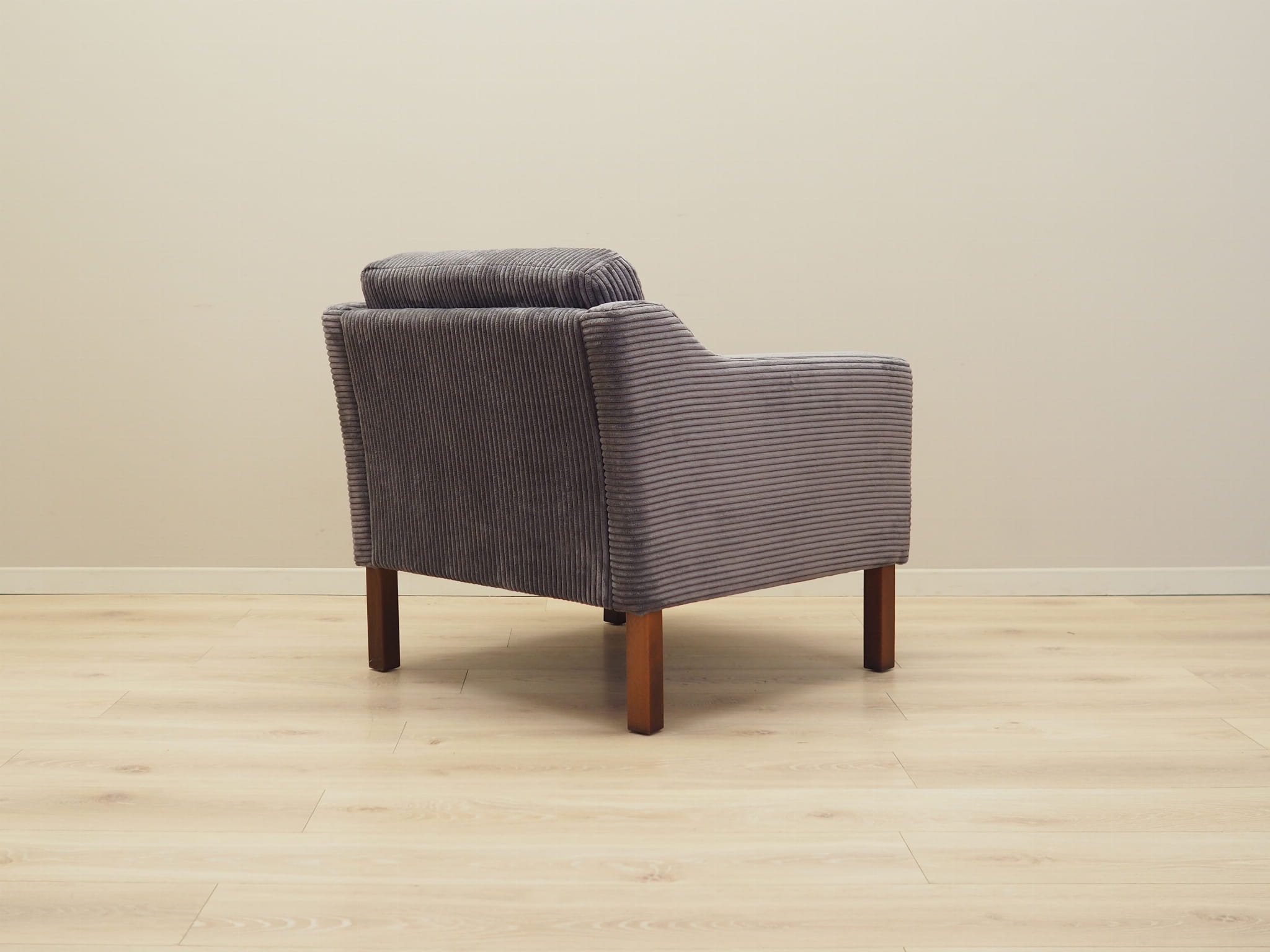 Vintage armchair beech wood velvet grey 1970s