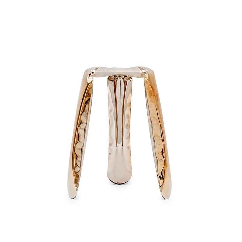 Plopp Kitchen stool stainless steel Inox Gold Heat