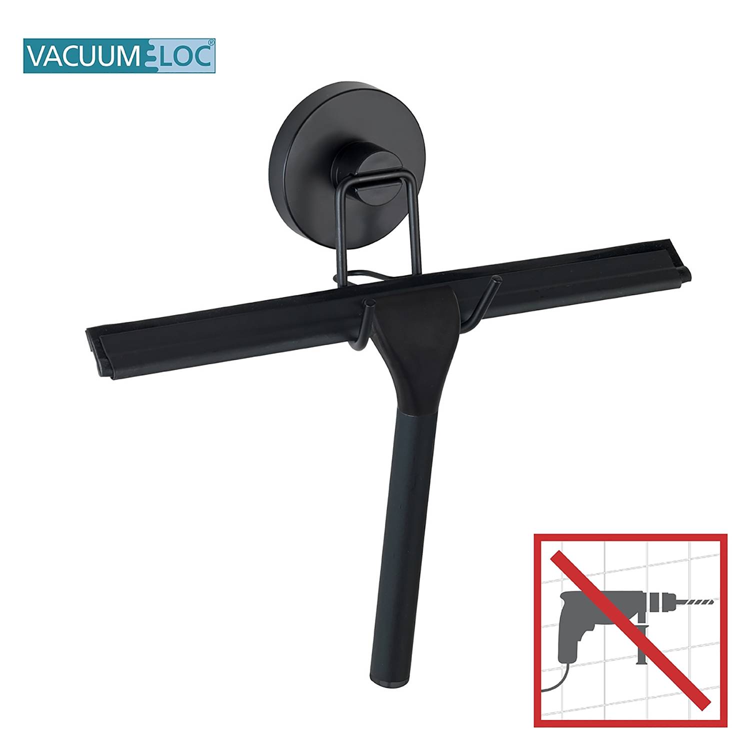 Vacuum-Loc Shower Squeegee Stainless Steel Black