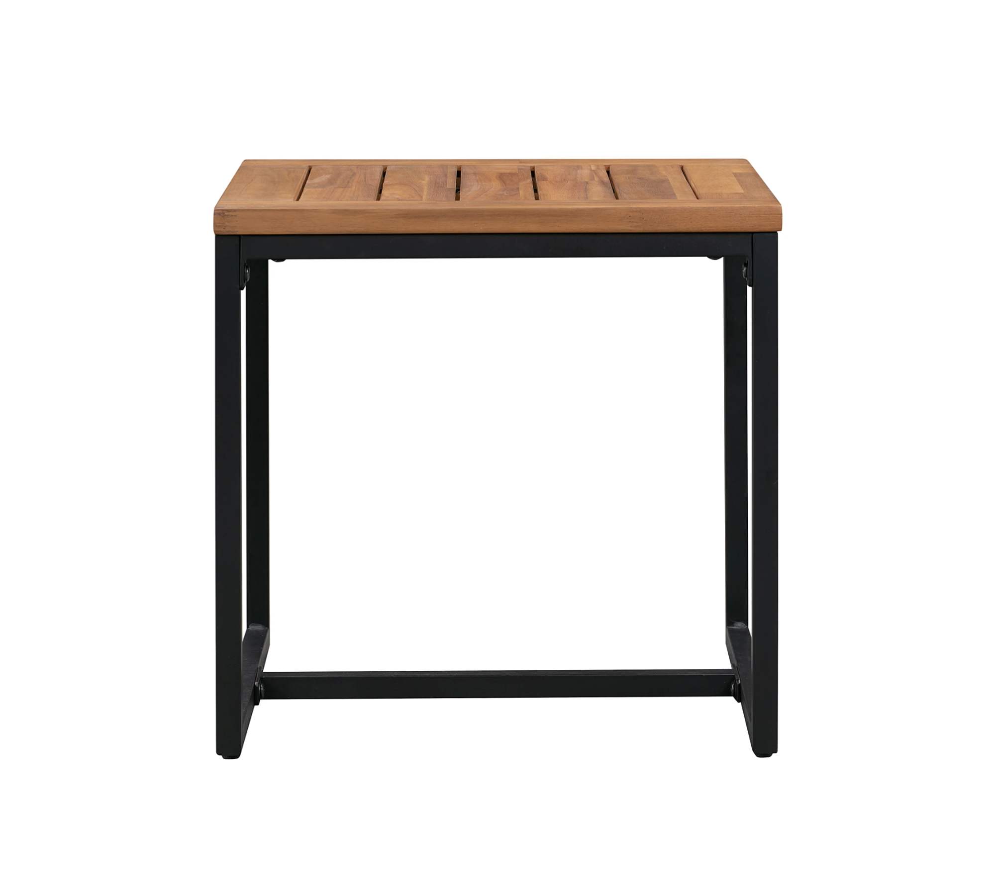 Hocker Akazienholz Stahl Schwarz Braun