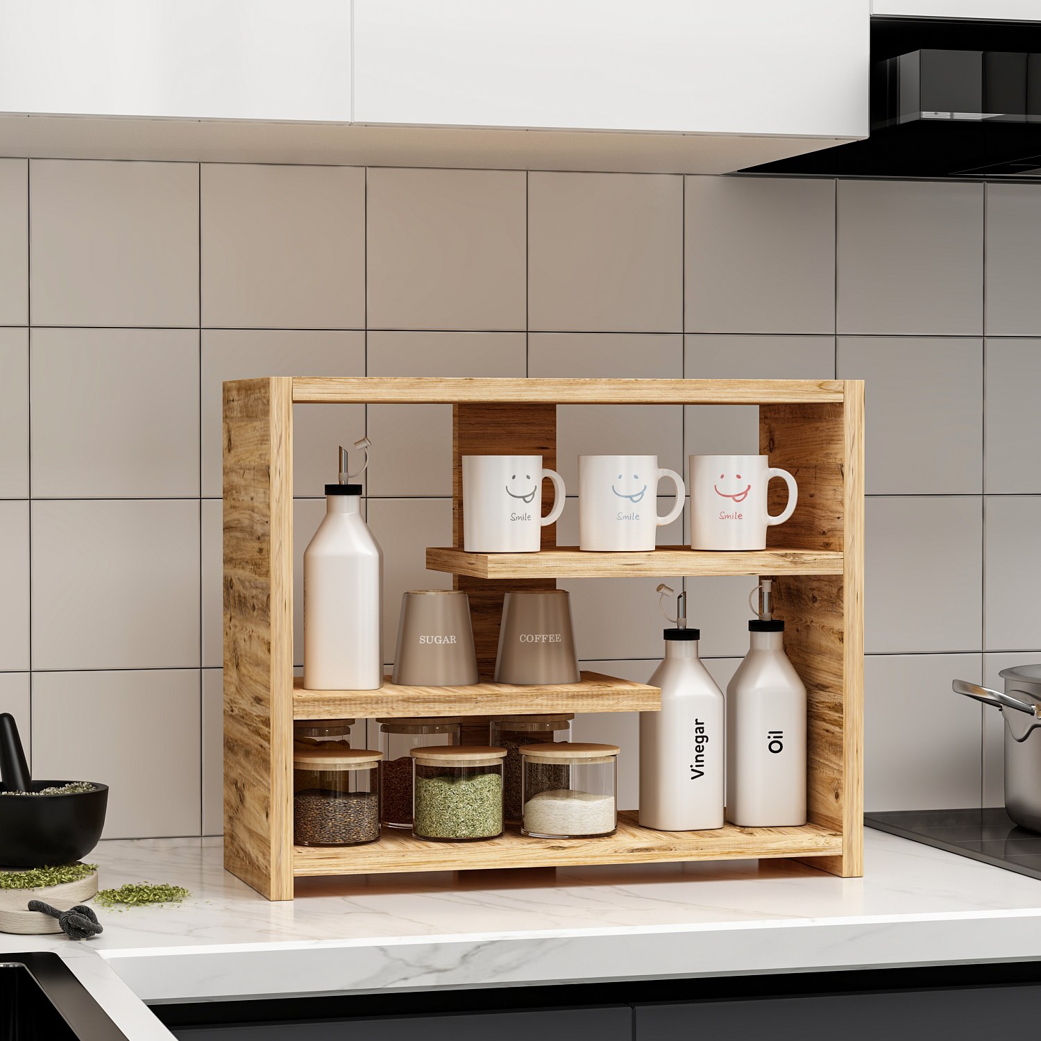 Gupse Wandregal Holzfurnier