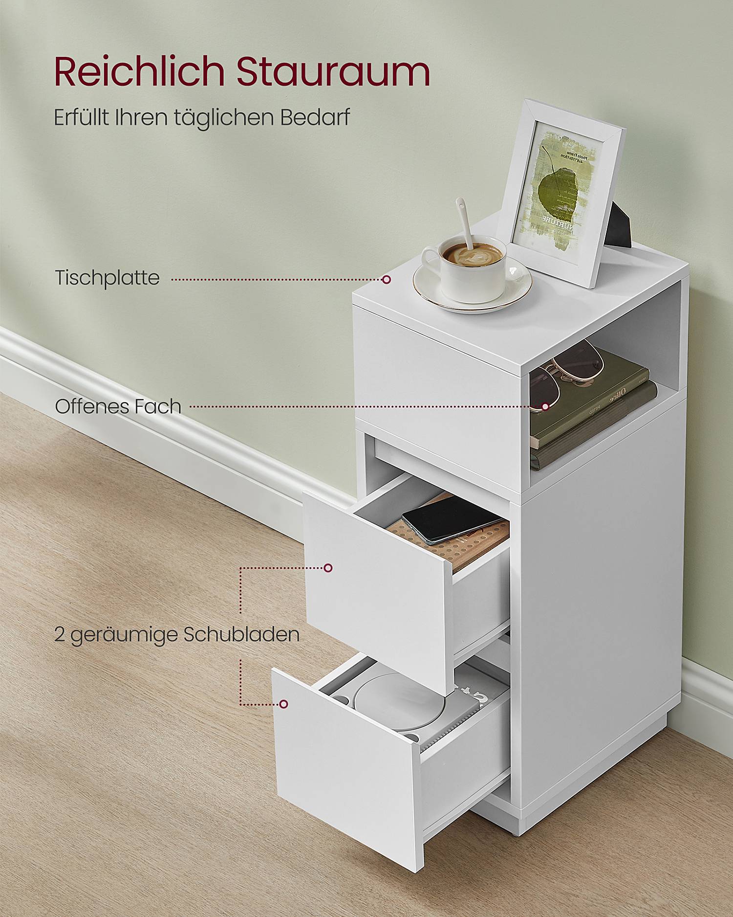 Dagiri Set of 2 Nightstands White