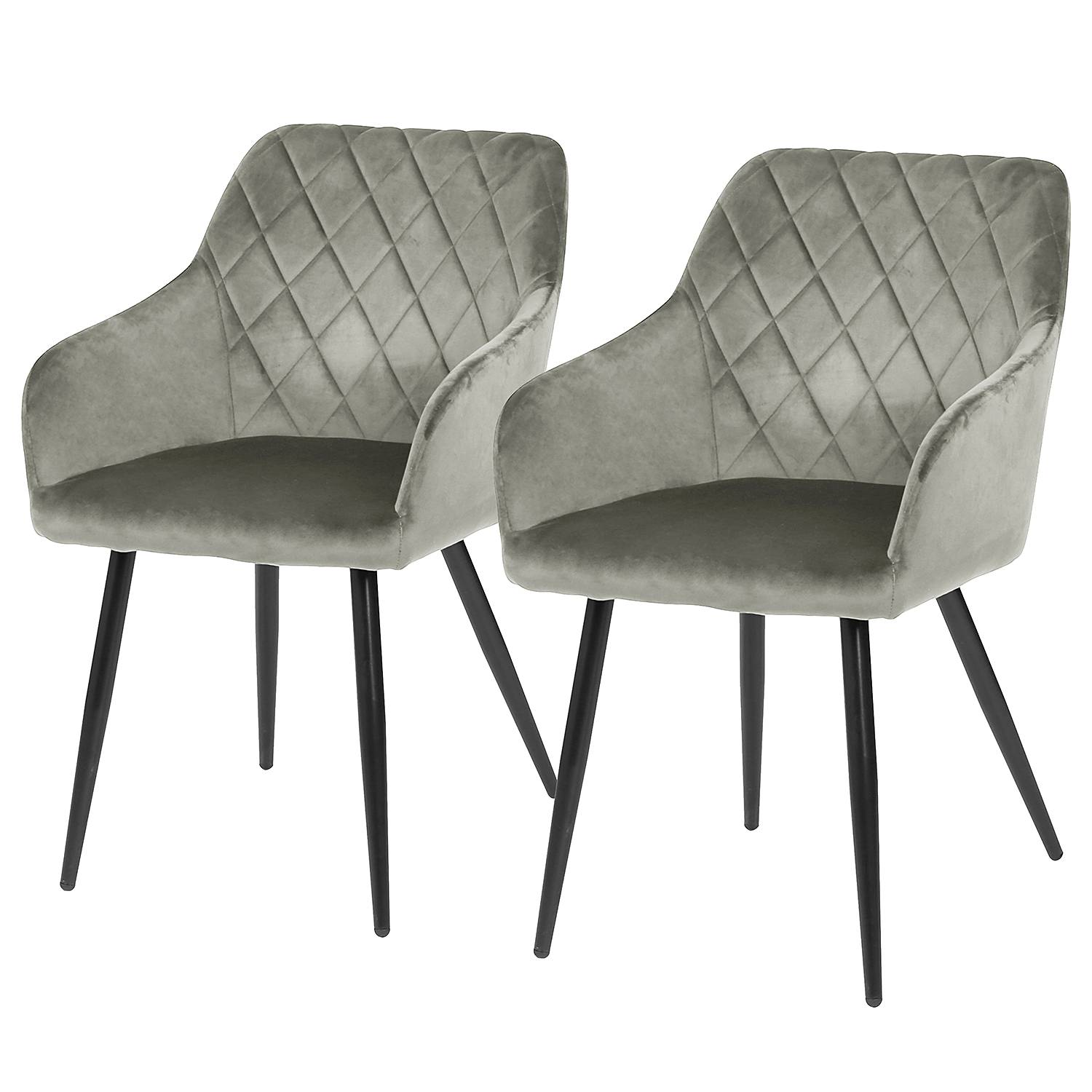 Omure Armlehnenstuhl 2er-Set Grau