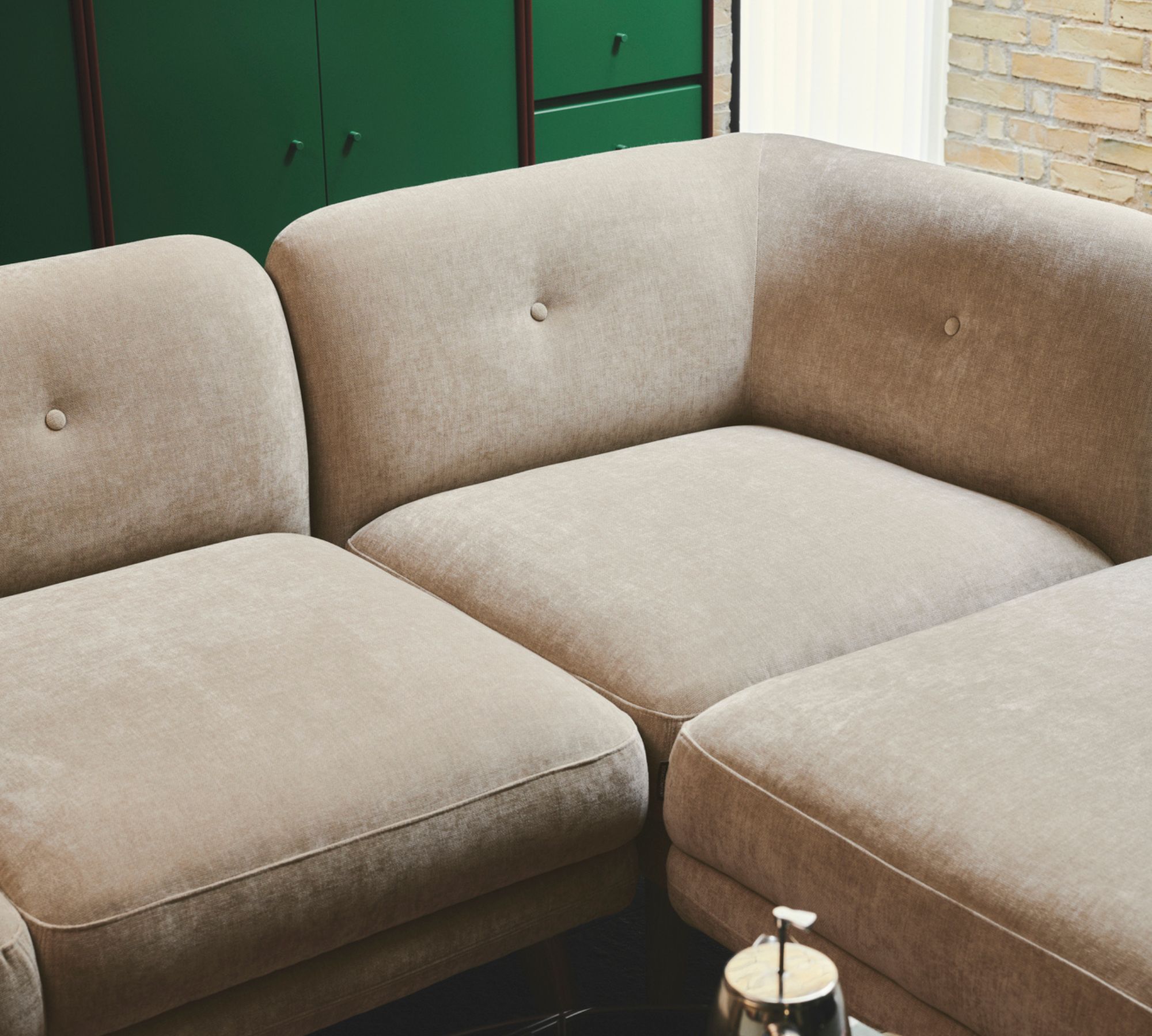 Alfred 1-Sitzer Eckmodul Rechts Danny Cream