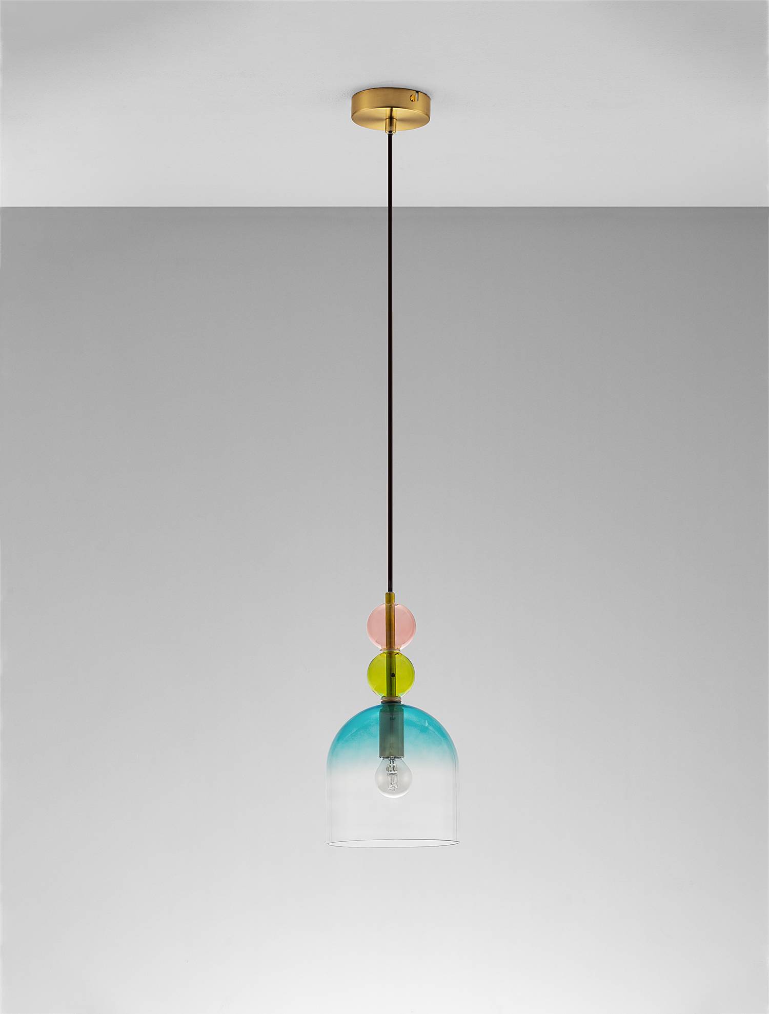 Murano Typ A Pendelleuchte 1-flammig Aluminium Blau