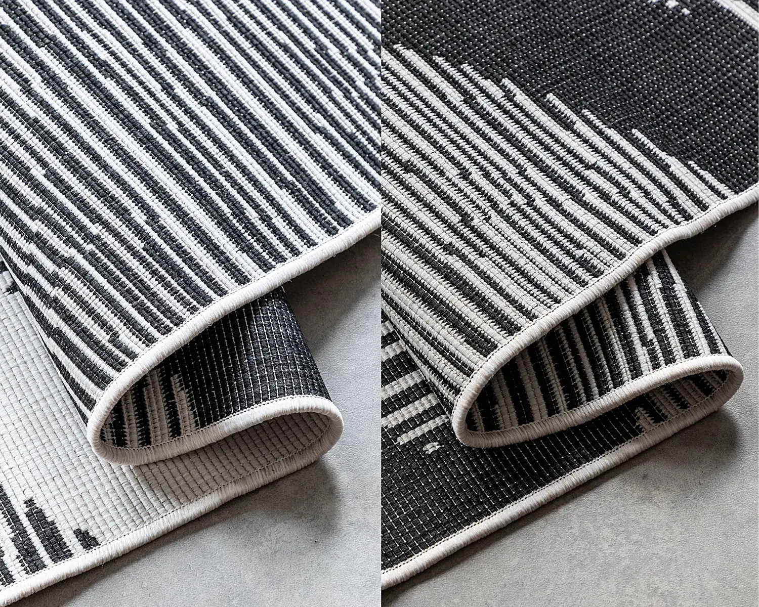 Rhombus In-/Outdoor-Teppich Schwarz