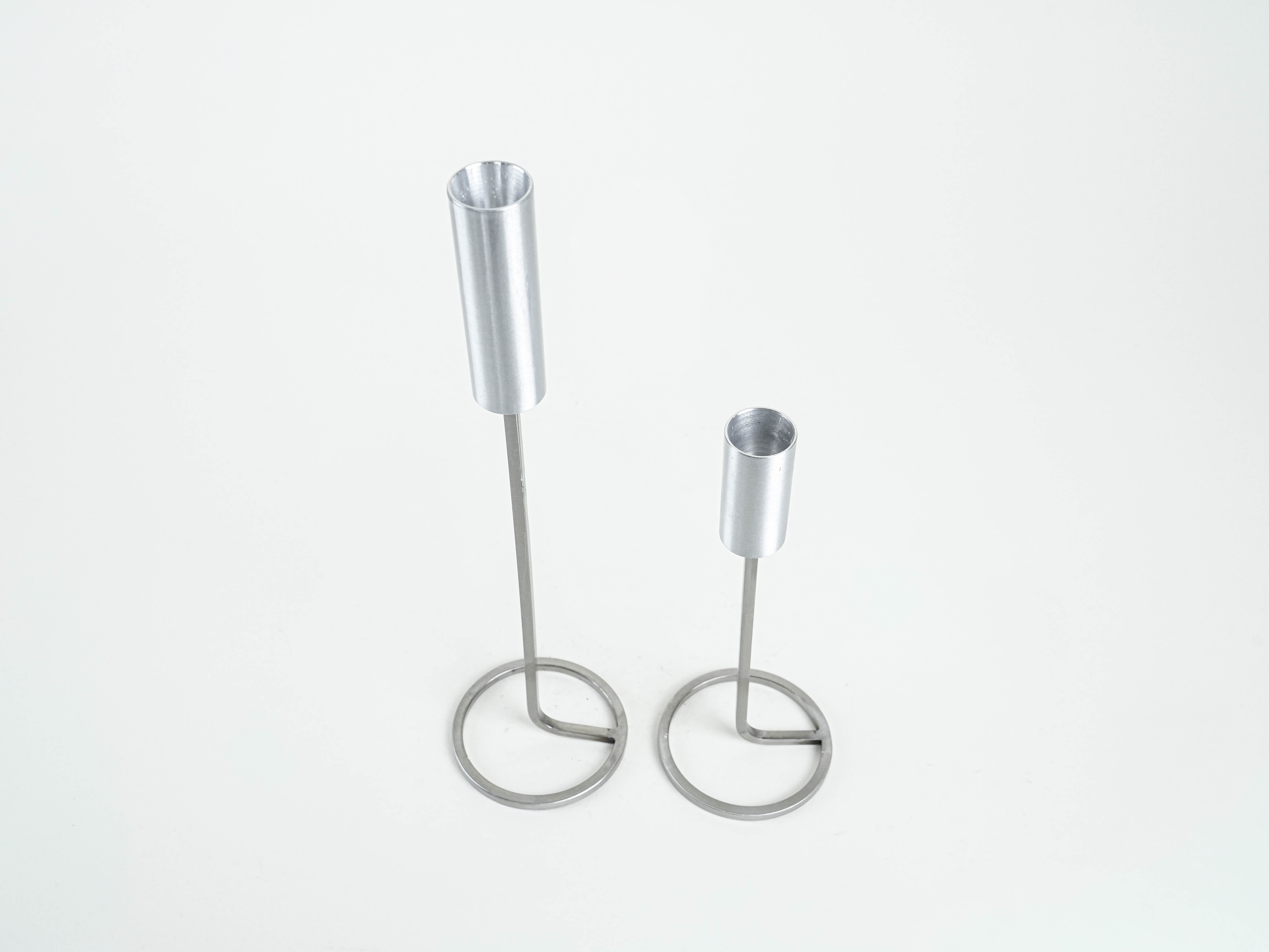 Set aus Metallkerzenständern 1970er Jahre