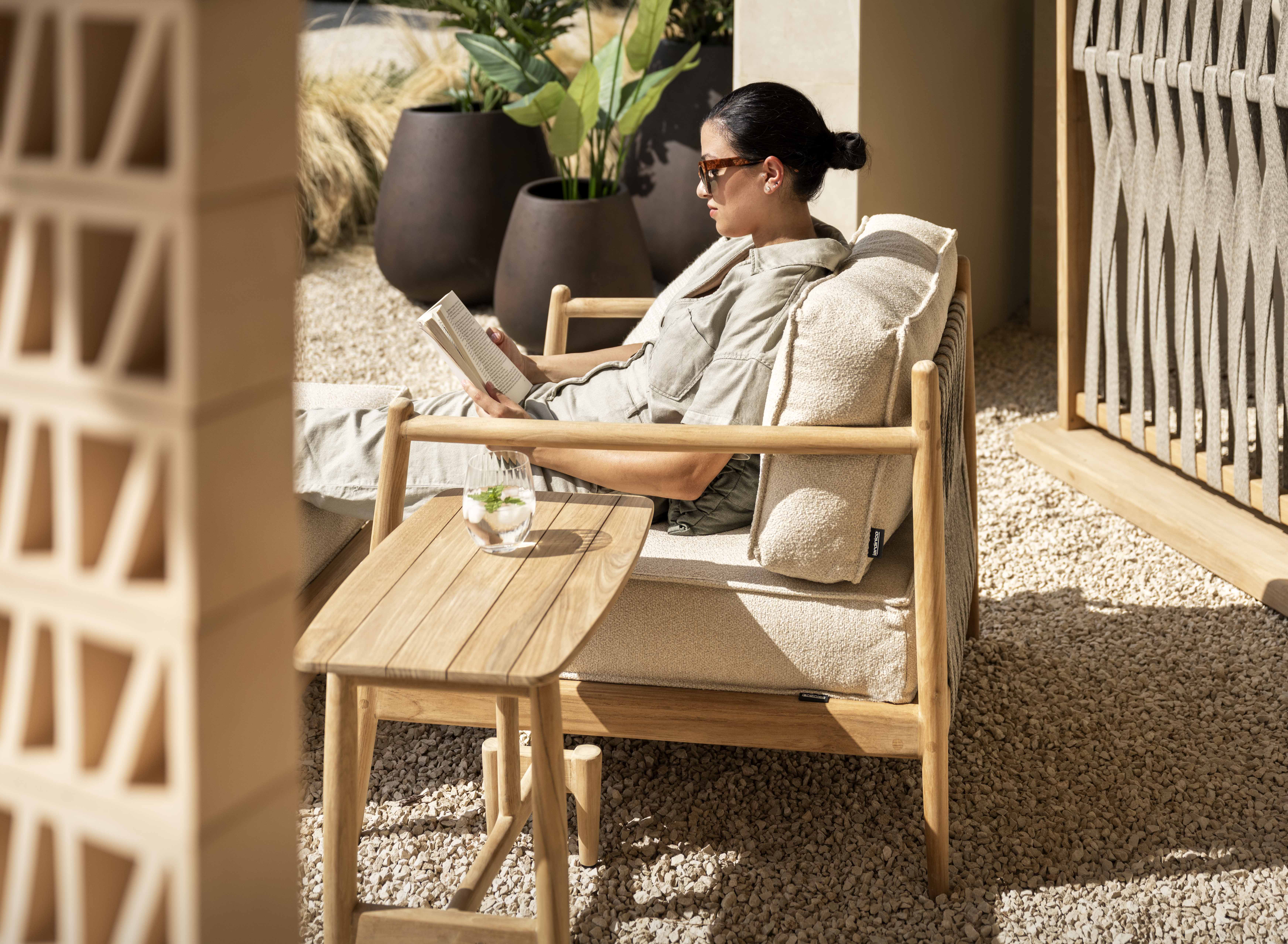 NOA Sofa Side Table Teak Wood Brown