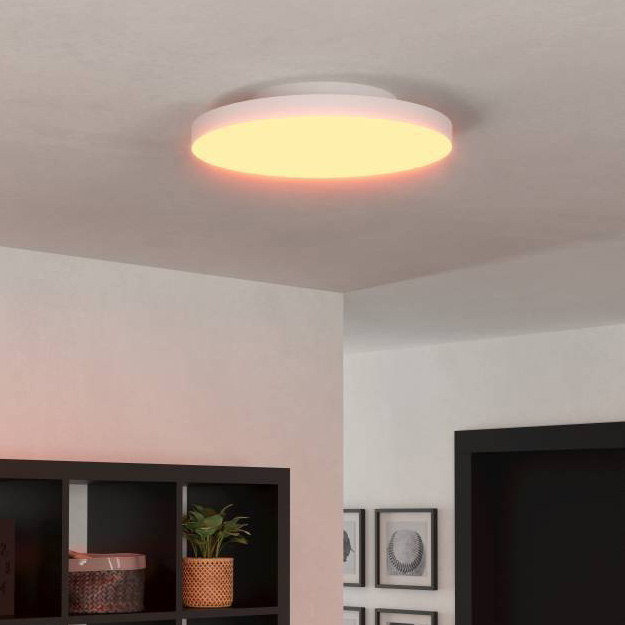 LED Deckenleuchte Turcona Z Rund Aluminium Kunststoff Weiß