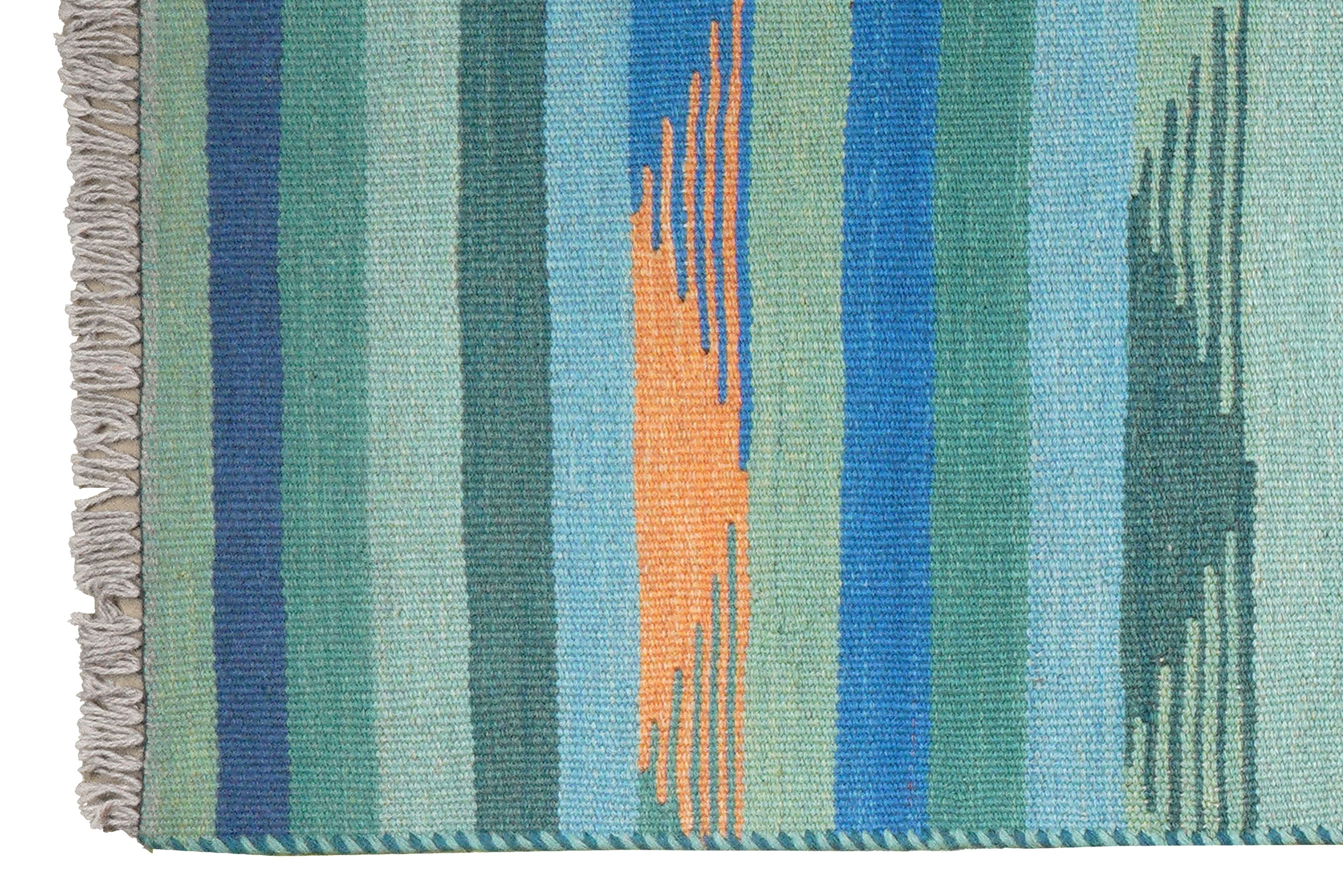 Kilim Gashgai Teppich Wolle Blau