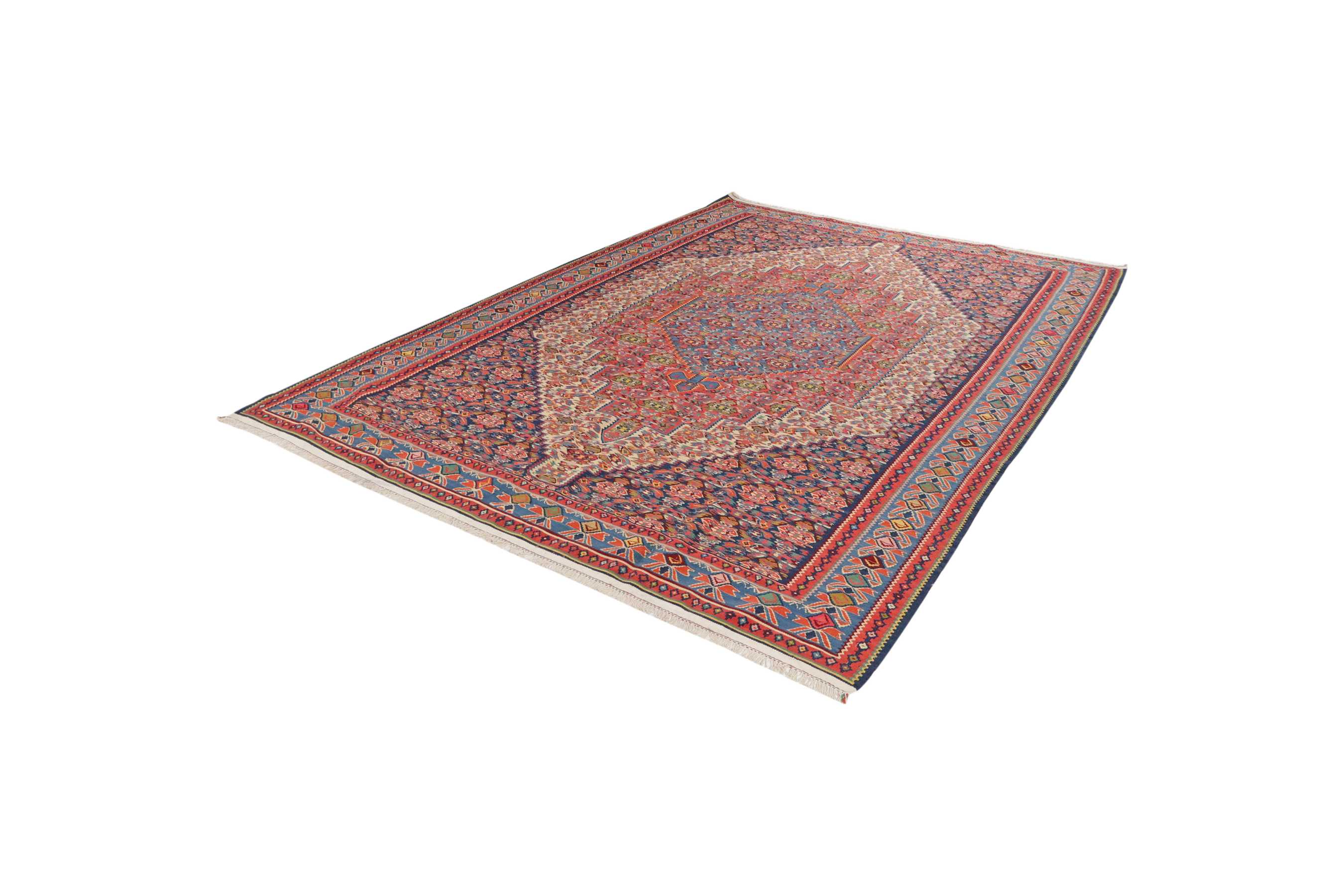 Kilim Senneh Teppich Braun