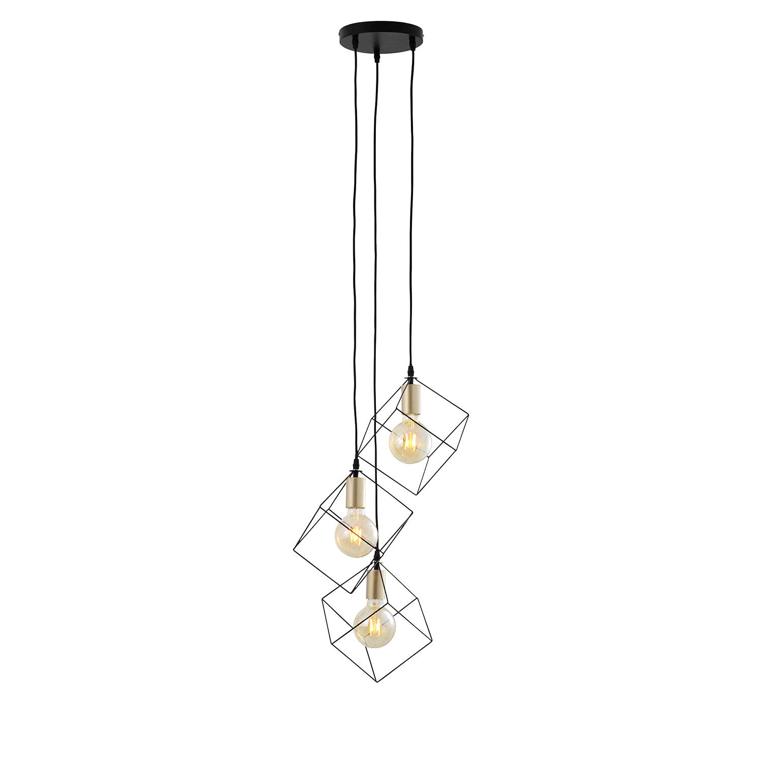 Pendant lamp Canto Aluminum 3-light Black