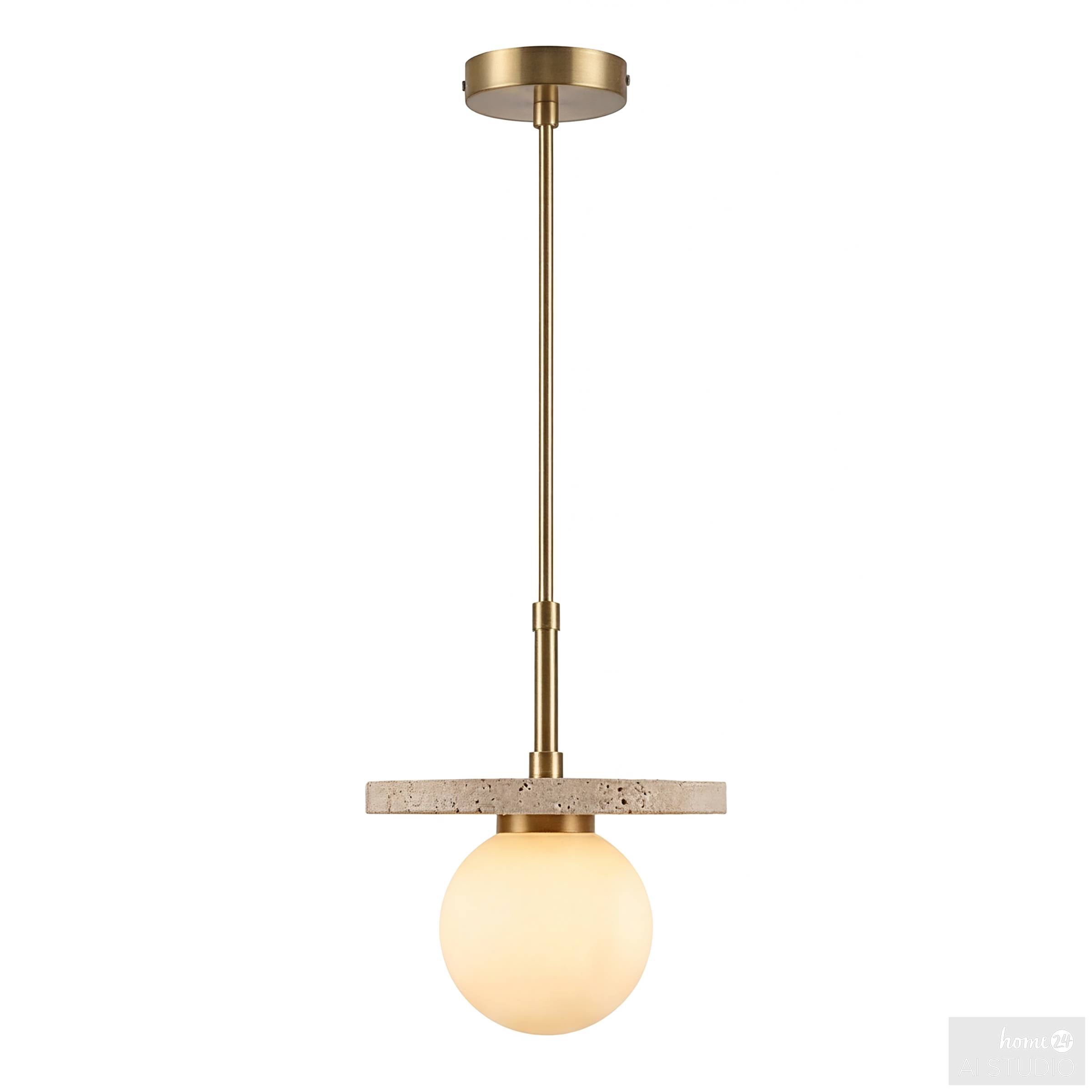 Pendant light Aluxe 1-light opal glass iron