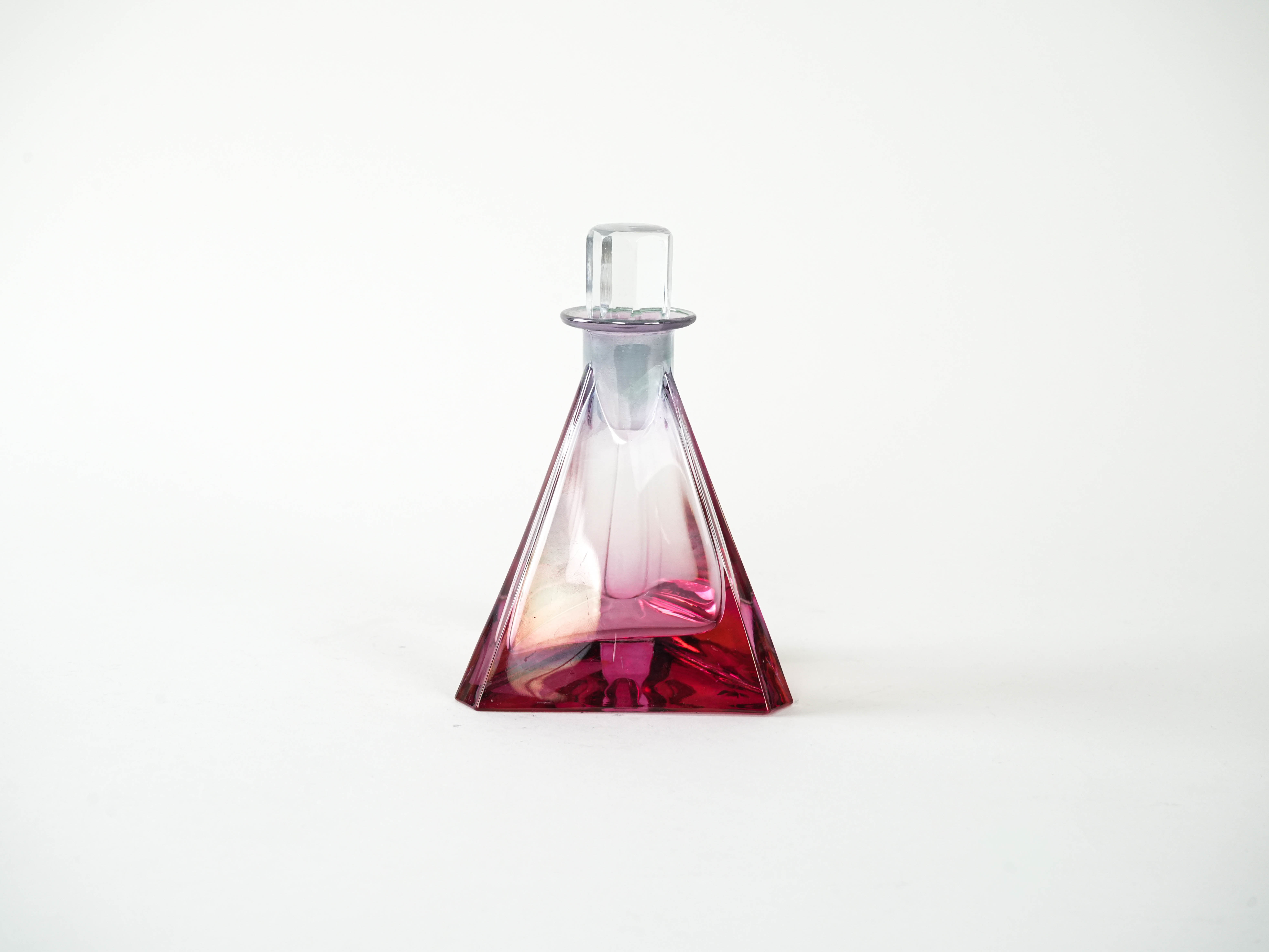 Triangular glass carafe Red 1970s