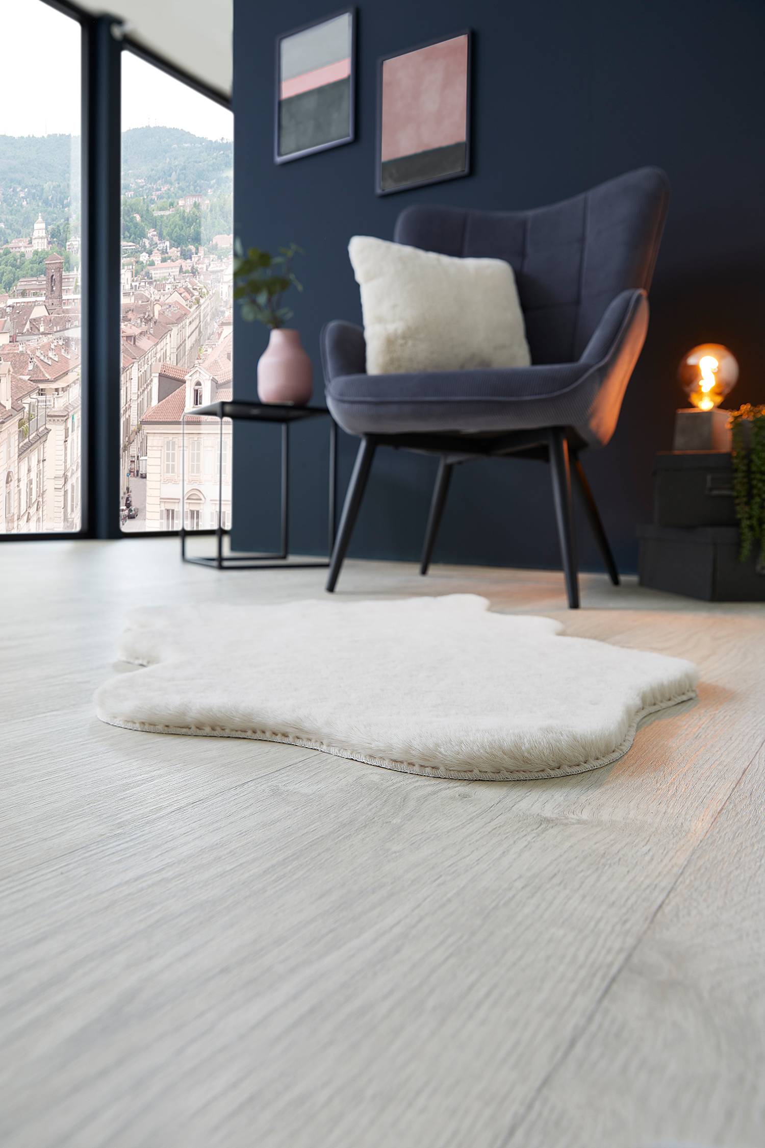 2x Decorative rug "Coste" White