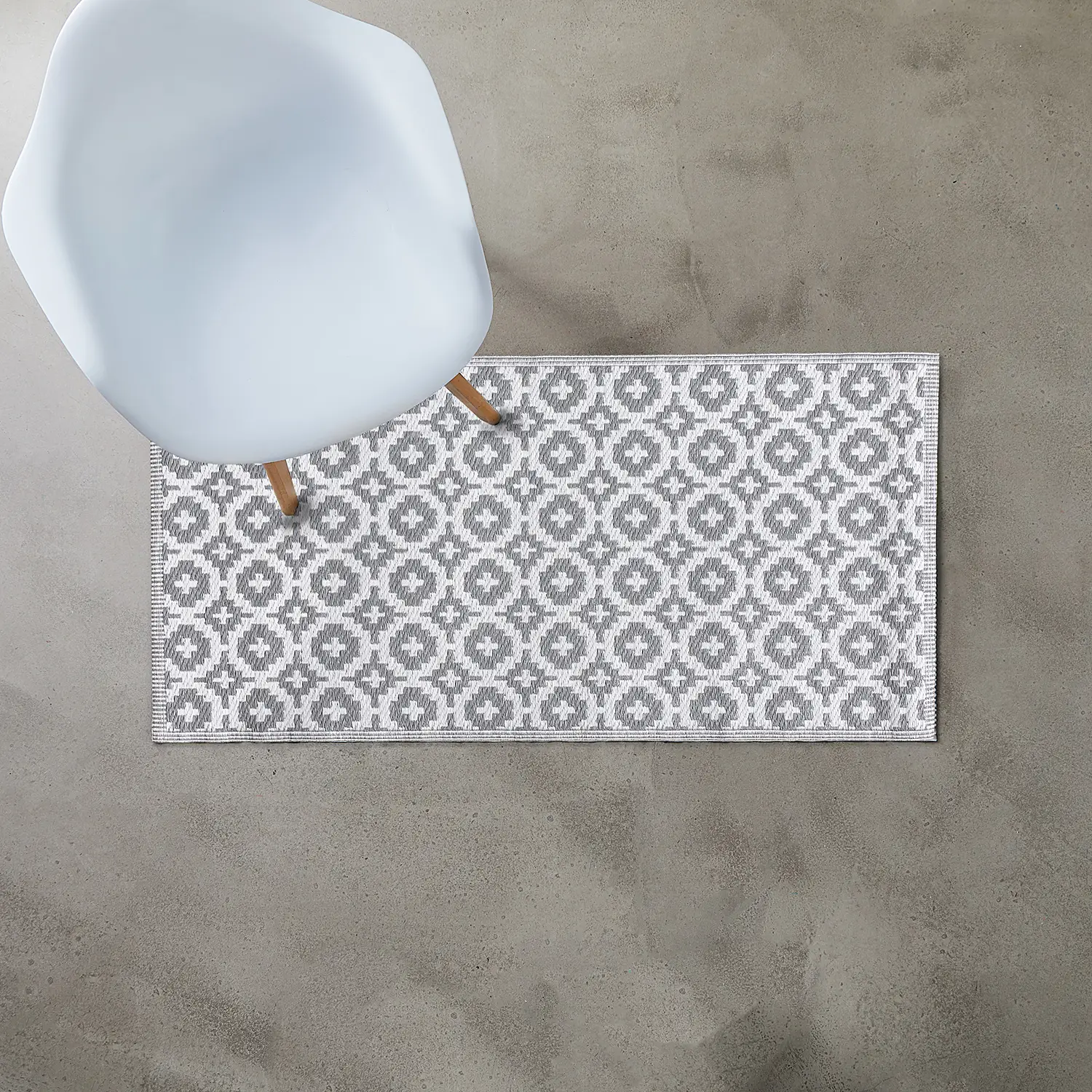 Mosaik In-/ Outdoorteppich Grau