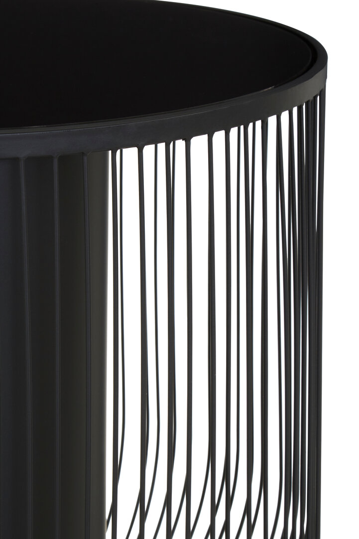 Trento Side Table Glass Top Black