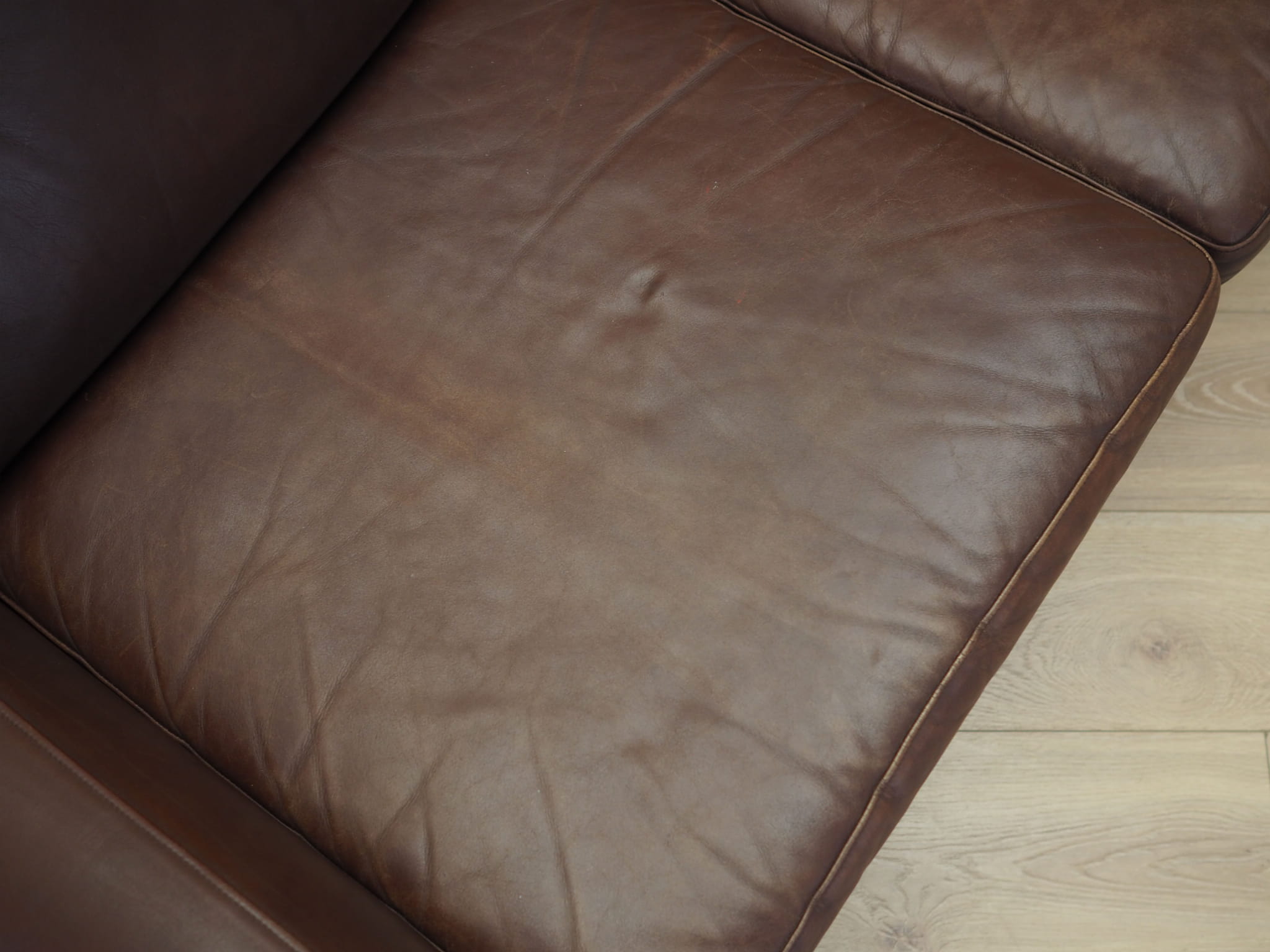 Sofa Leder Braun 1960er Jahre