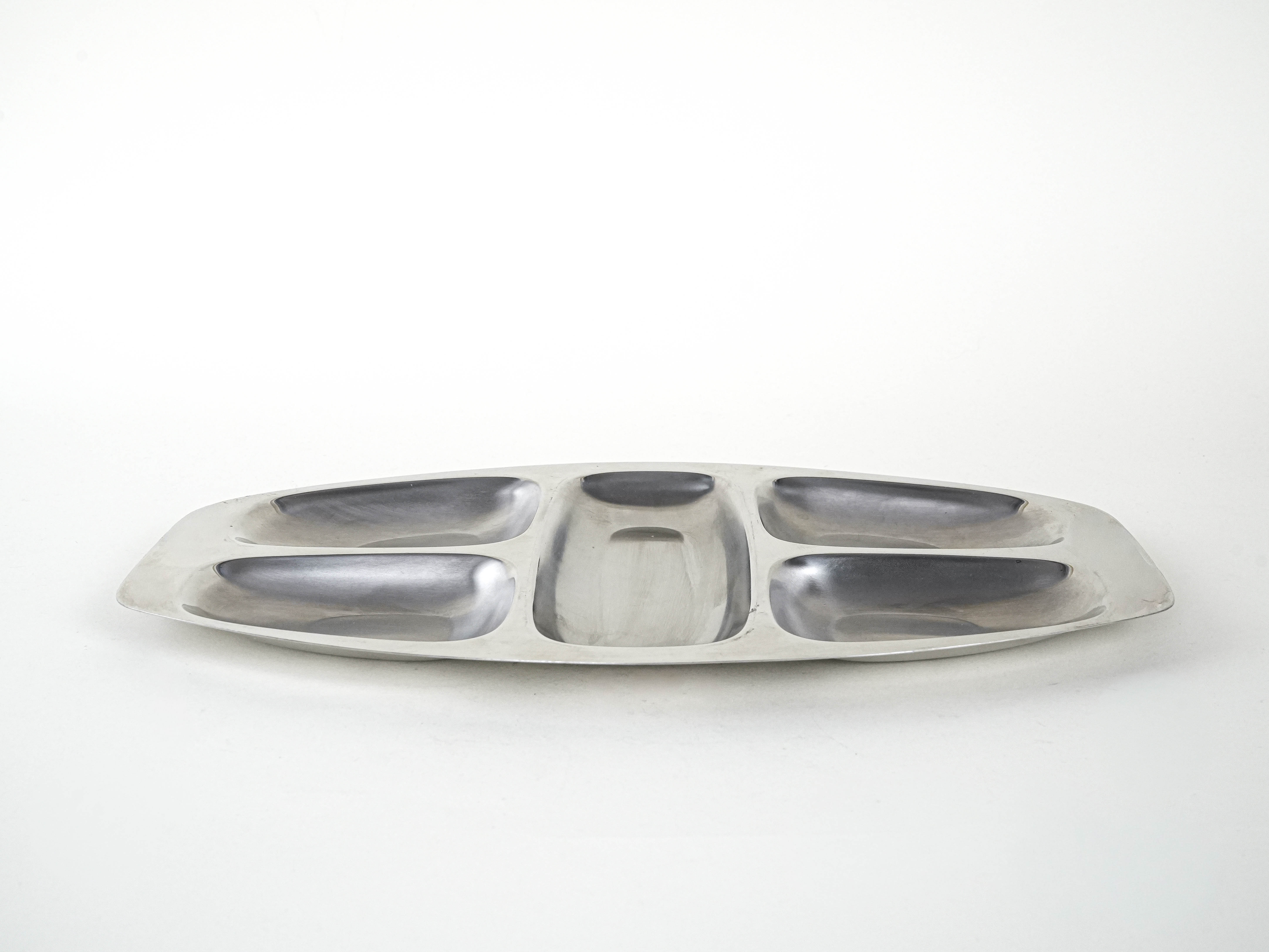 Vorspeisen Servierplatte Silber