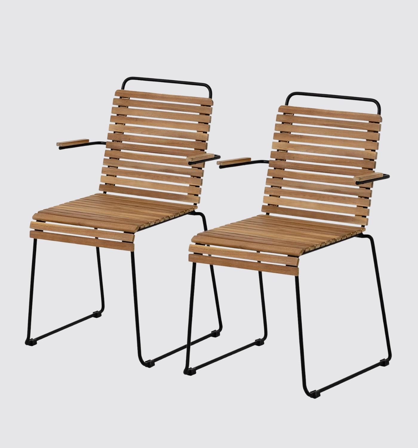 2x Gartenstuhl aus Akazienholz