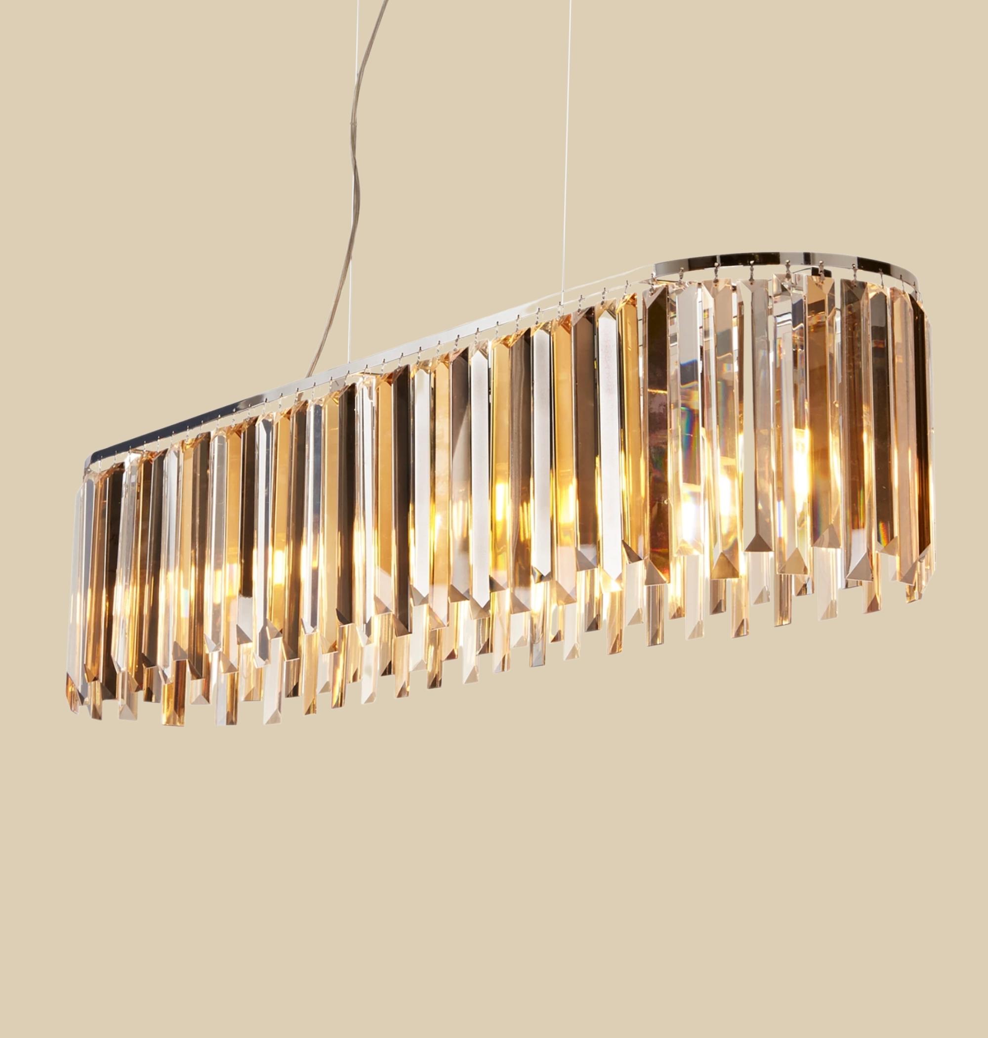 Glamouröse 8-flammige Pendelleuchte Gold