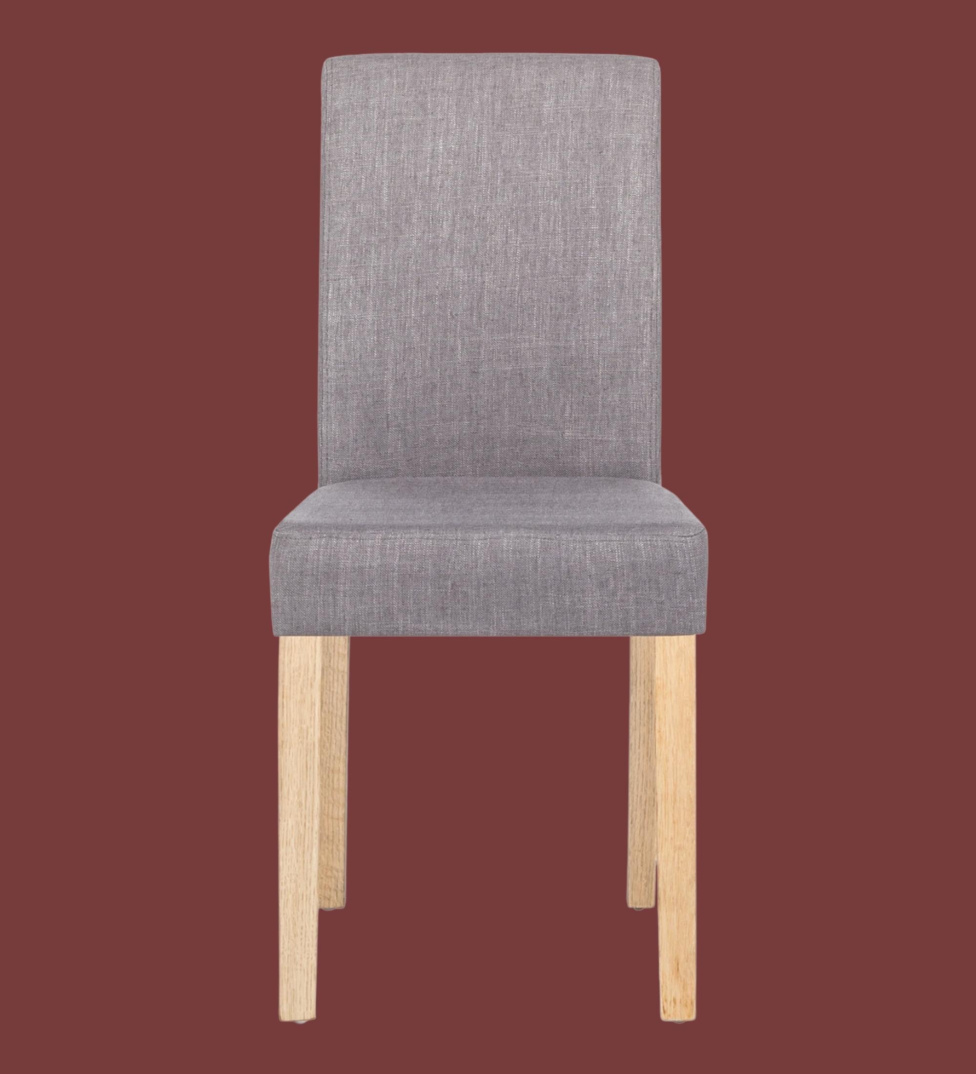 Upholstered chair Nella II linen fabric grey set of 2