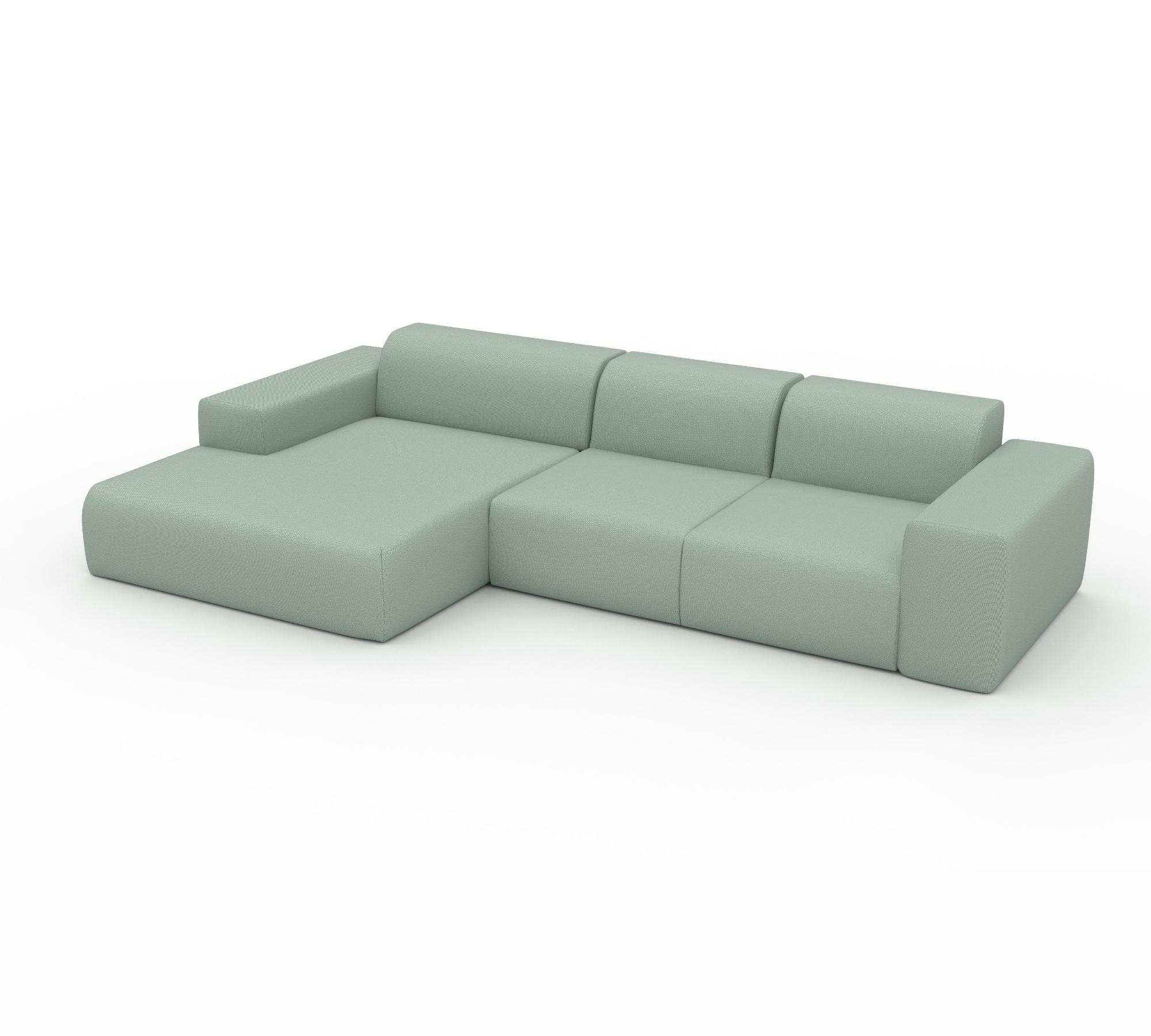 Minimalistisches Designer 3er Ecksofa Mintgrün