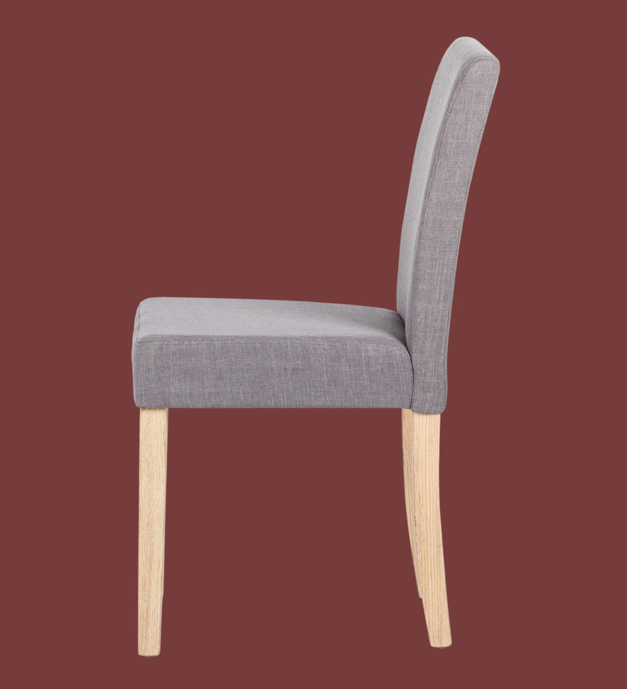 Upholstered chair Nella II linen fabric grey set of 2