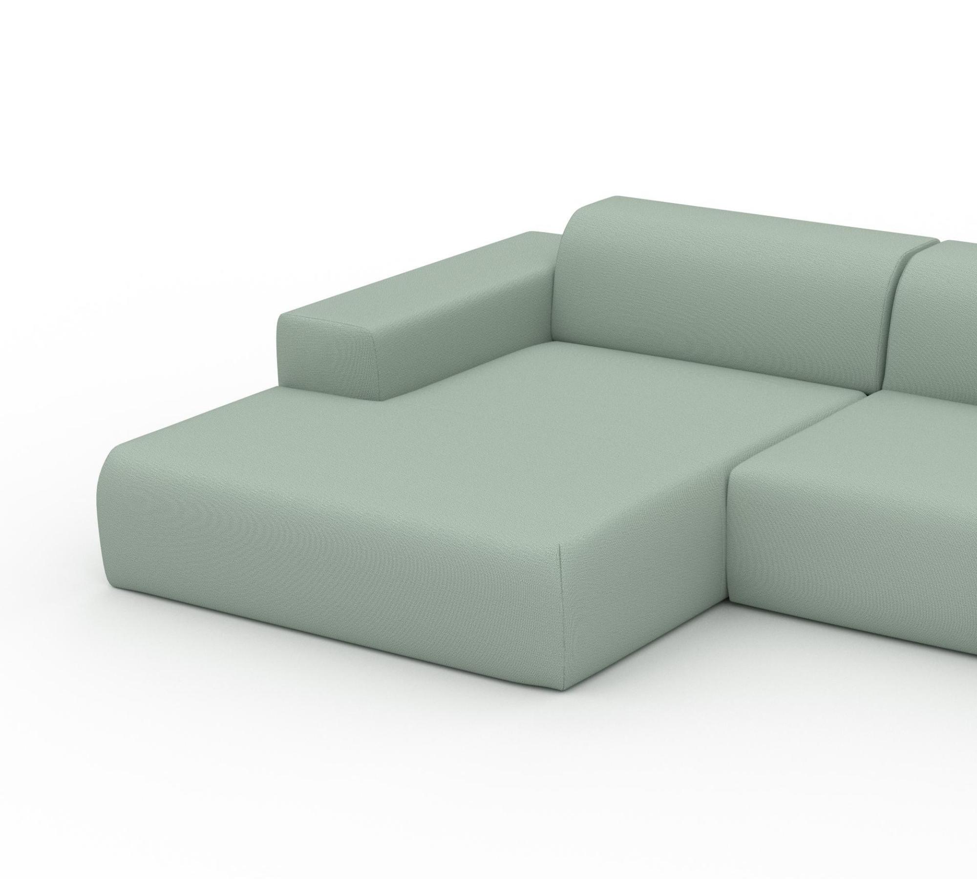 Minimalistisches Designer 3er Ecksofa Mintgrün